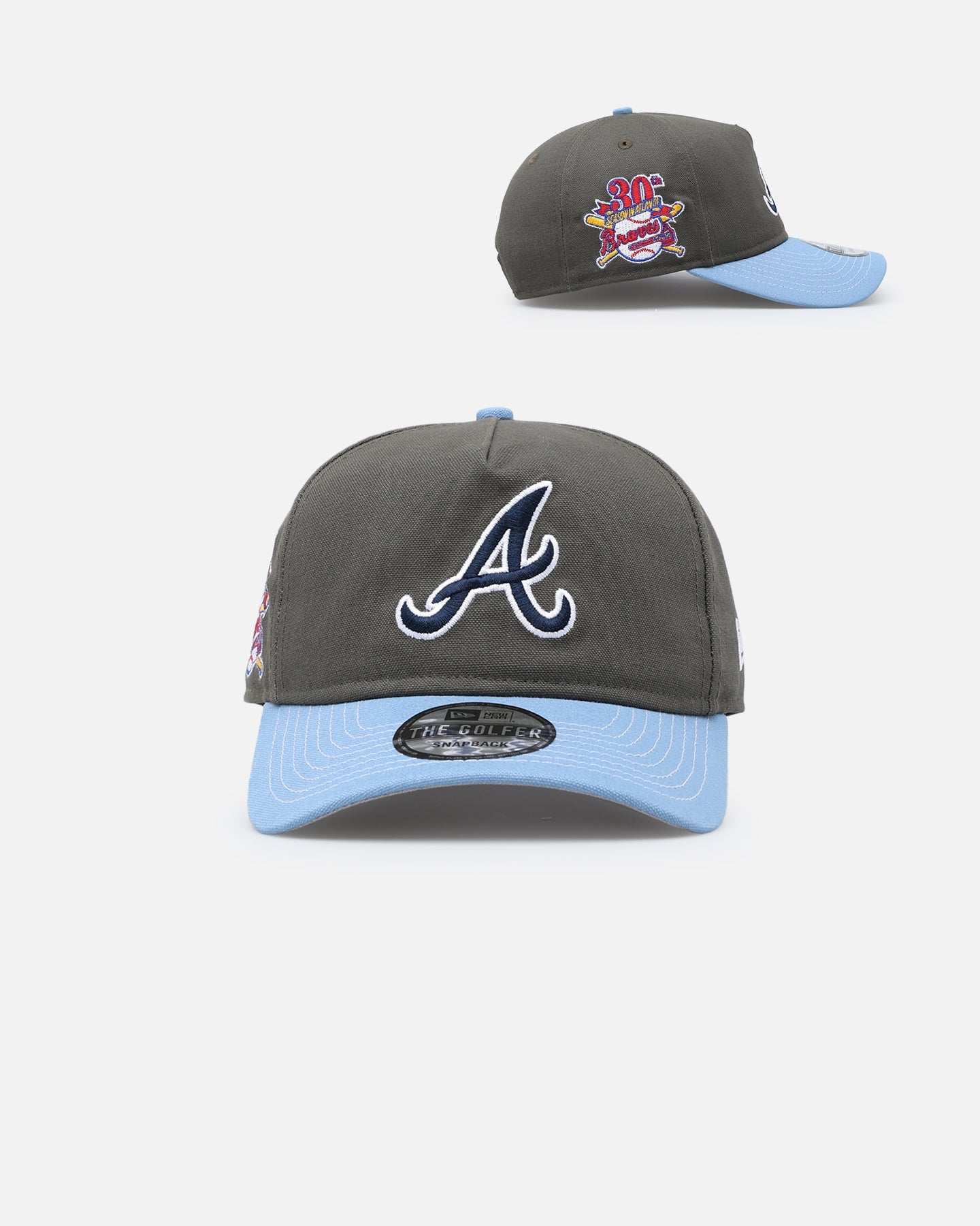 New Era Atlanta Braves 'Contrast Visor' Pre-Curved Golfer Snapback Moss/Sky