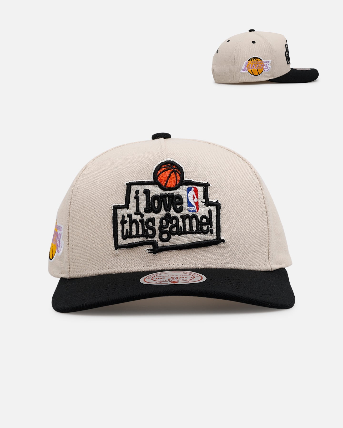 Mitchell & Ness Los Angeles Lakers 'I Love This Game' Pro Pinch Snapback Natural/Black