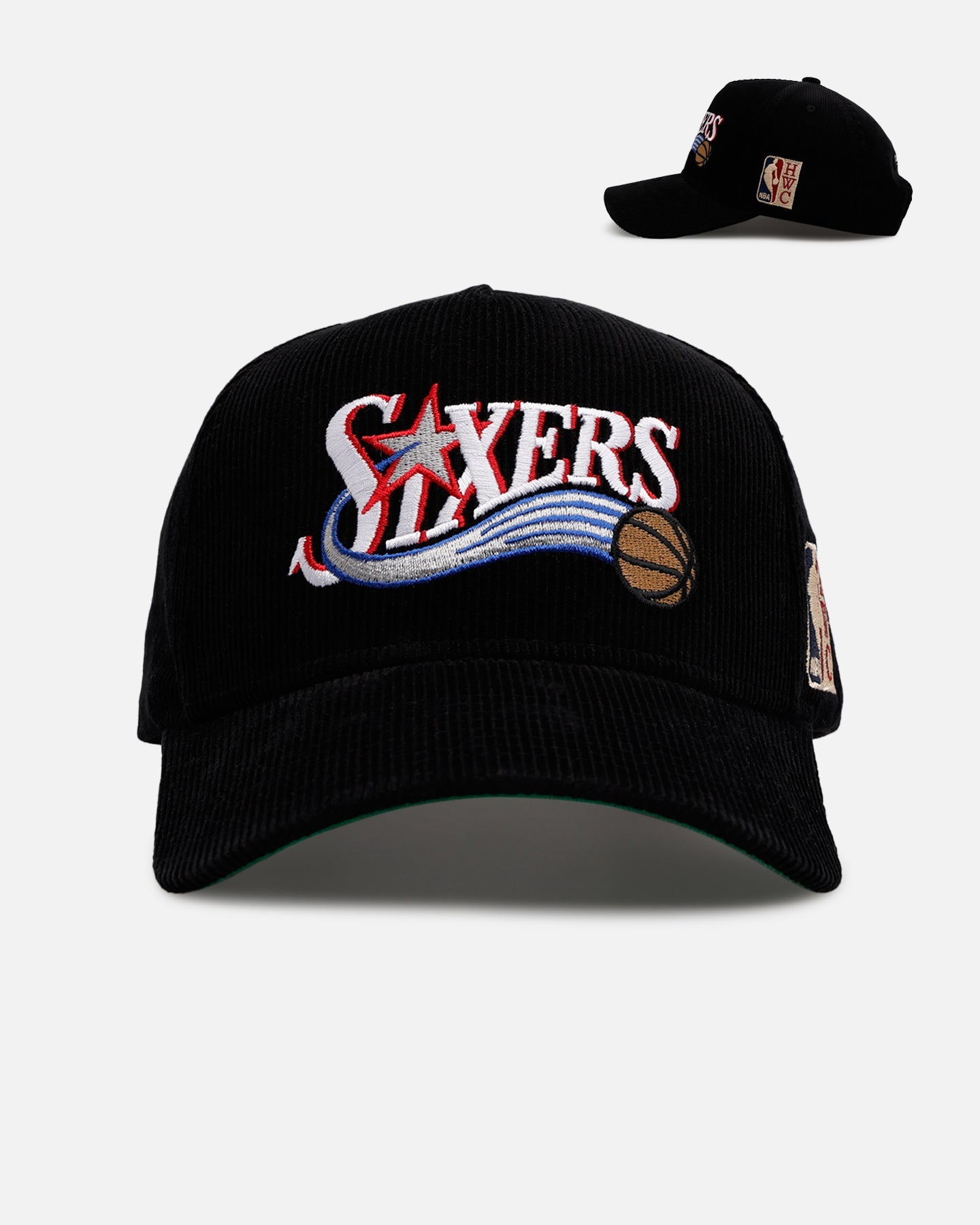 Mitchell & Ness Philadelphia 76ers 'Vintage Cord' Pro Pinch Corduroy Snapback Black