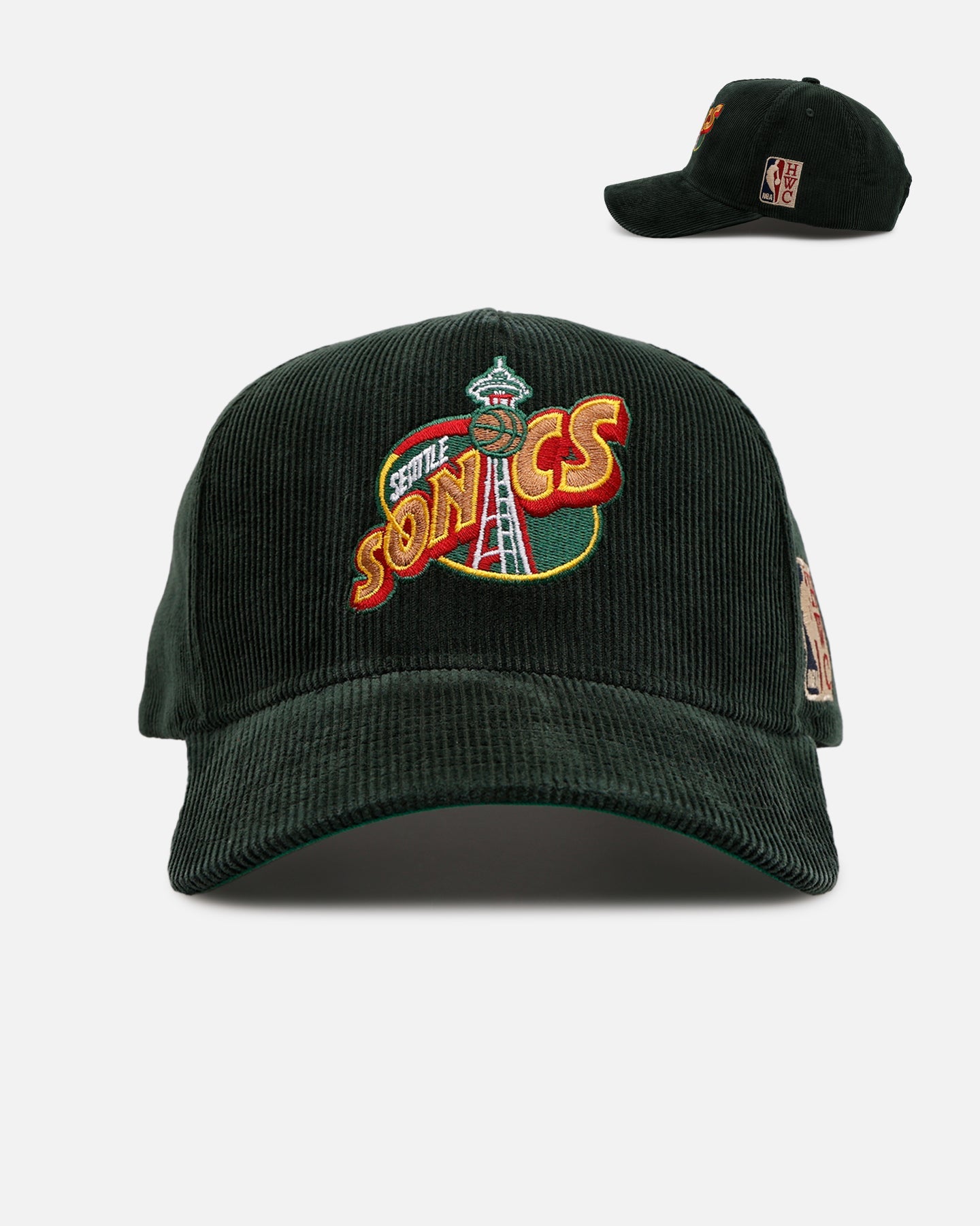 Mitchell & Ness Seattle SuperSonics 'Vintage Cord' Pro Pinch Corduroy Snapback Green