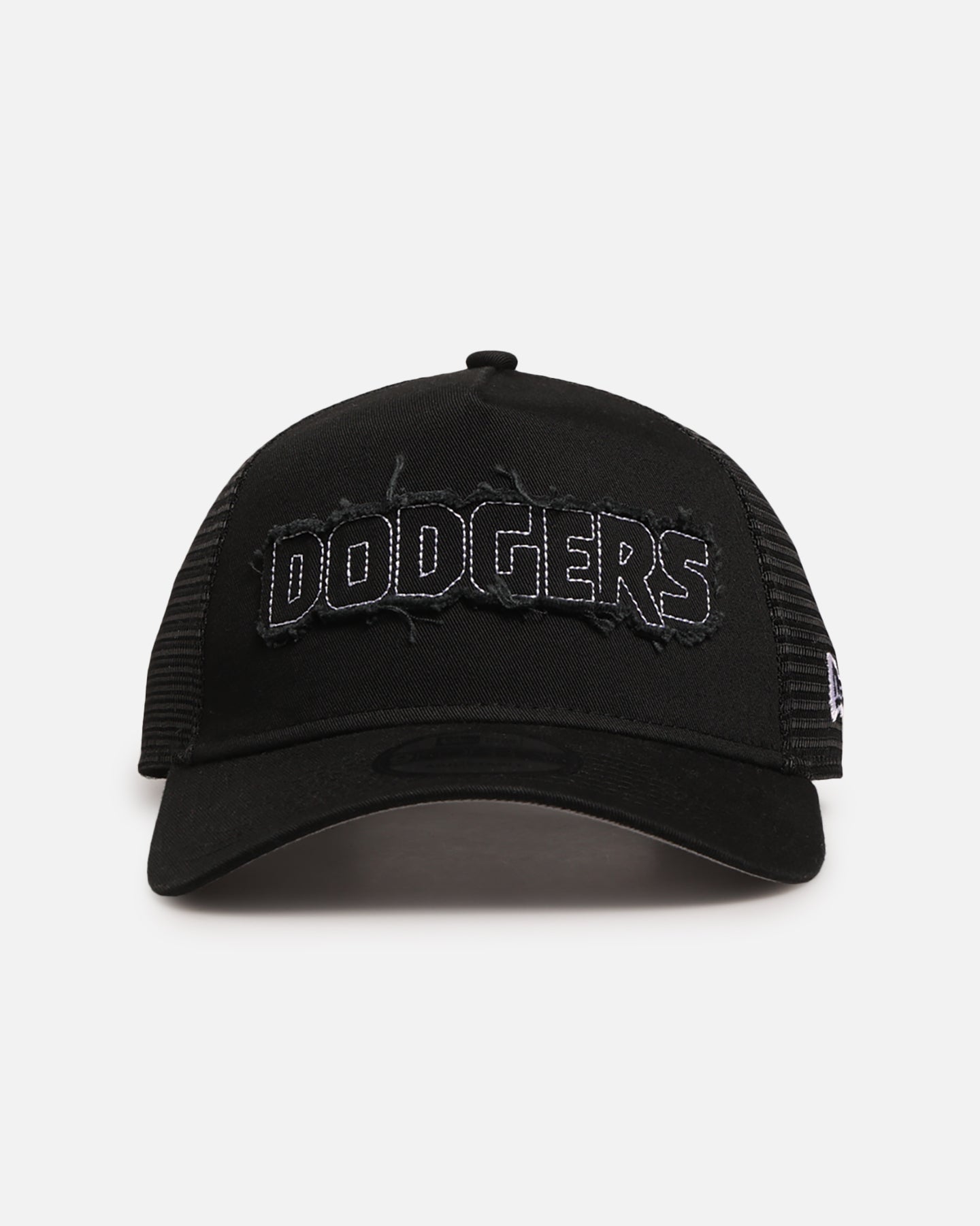 New Era Los Angeles Dodgers 'Distressed' 9FORTY A-Frame Trucker Snapback Black/White