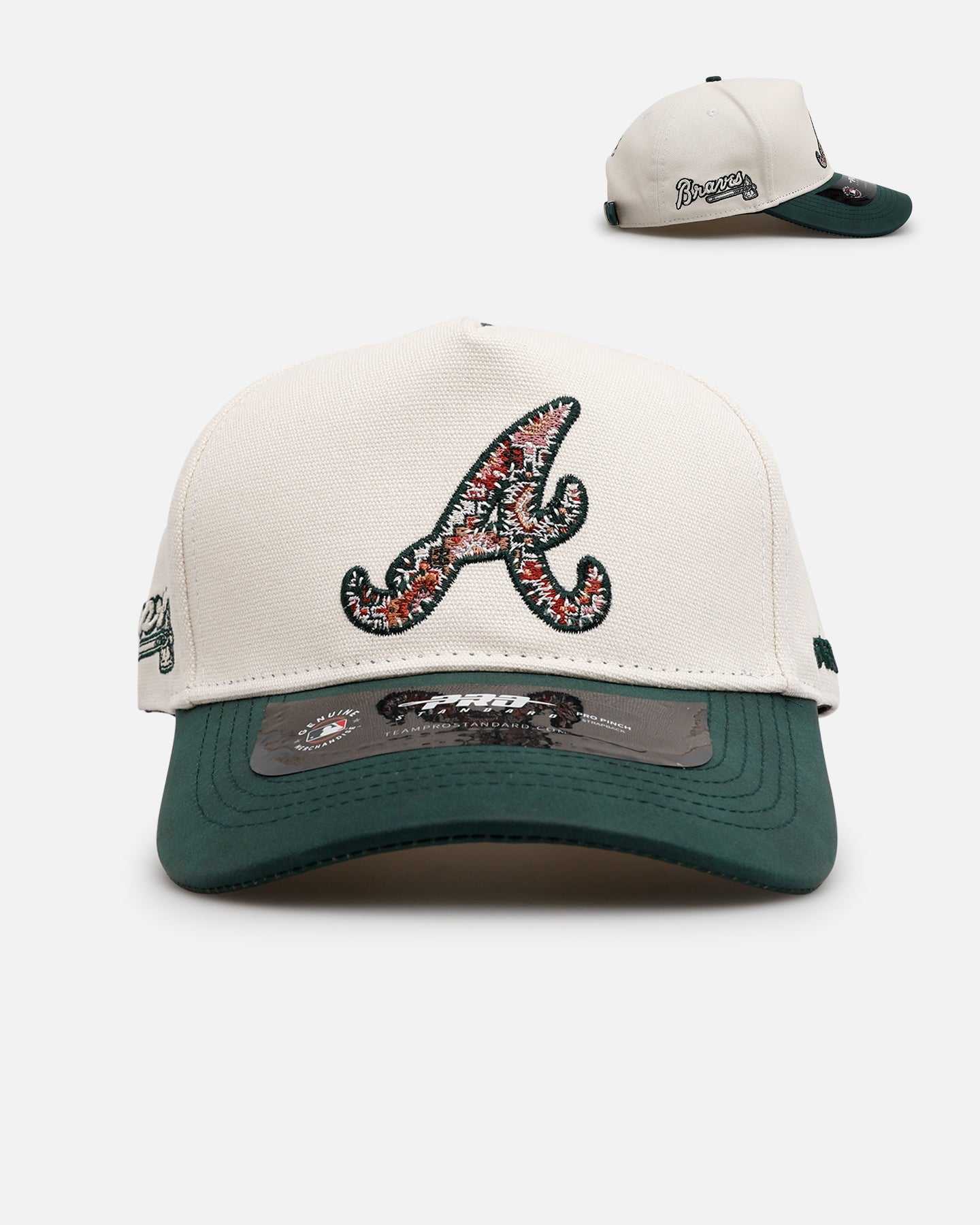 Pro Standard Atlanta Braves 'Tapestry 2.0' Pinch Front Strapback Dark Green
