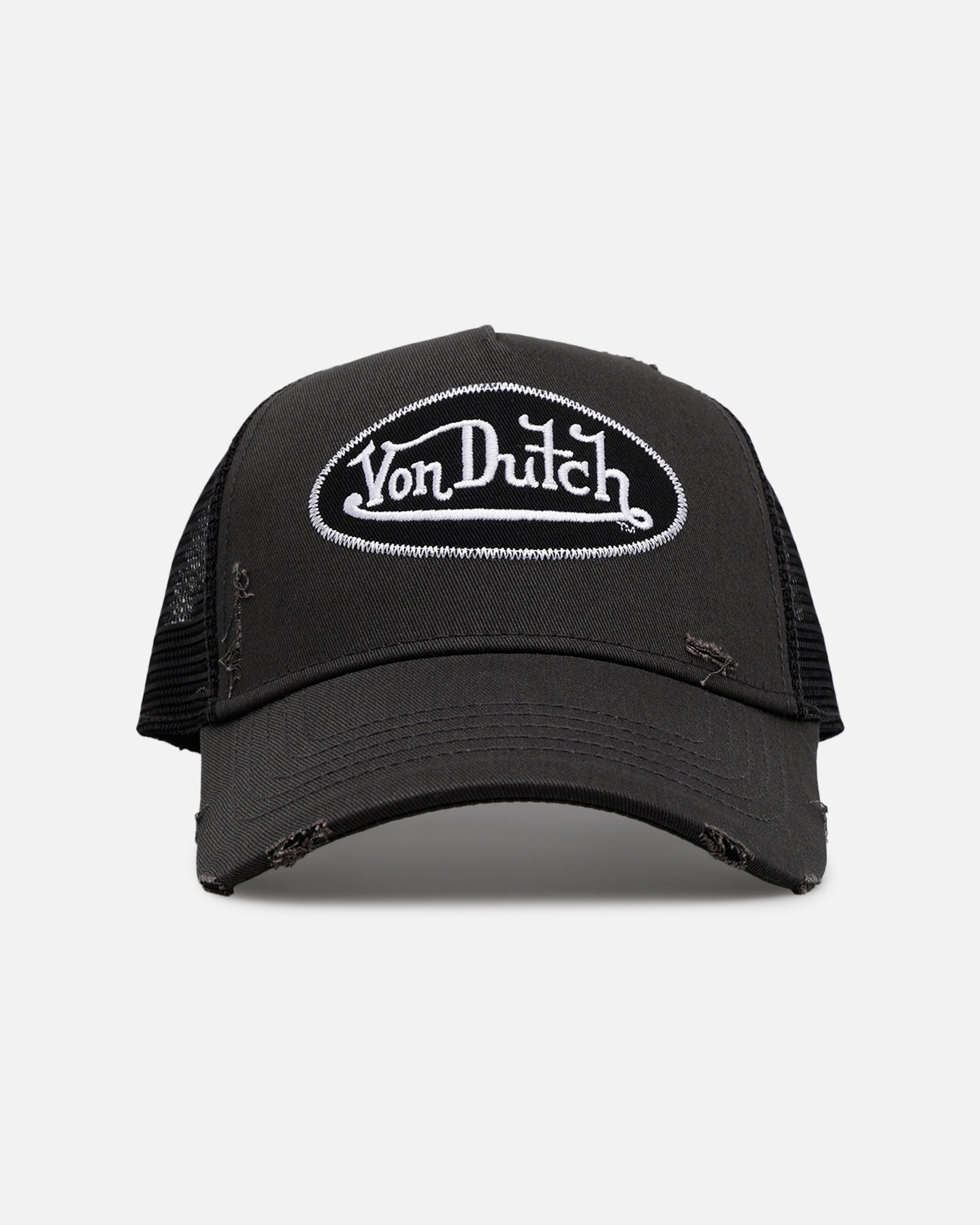 Von Dutch Torn Trucker Snapback Black