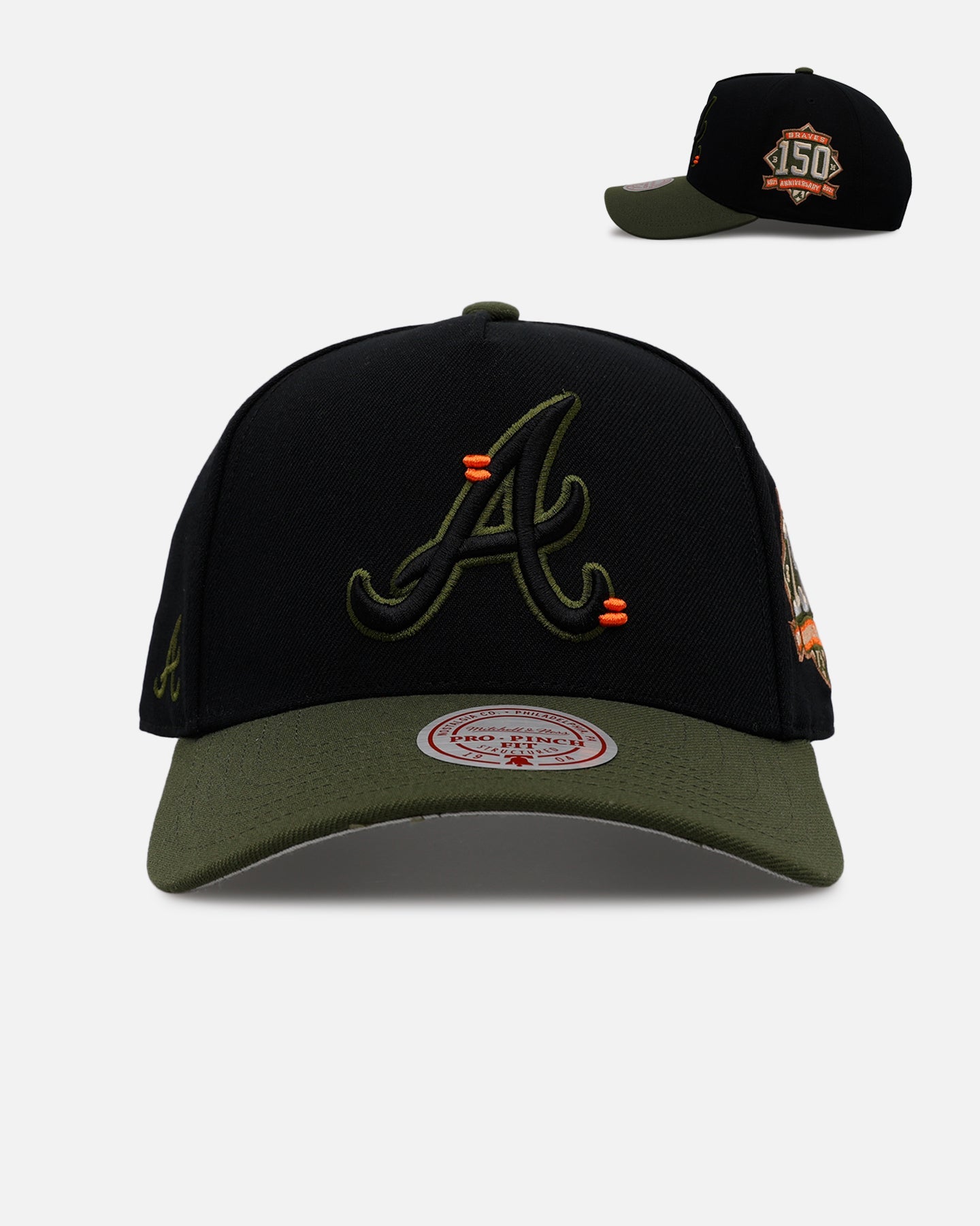 Mitchell & Ness Atlanta Braves 'Olive Cargos' Pro Pinch Snapback Olive/Black
