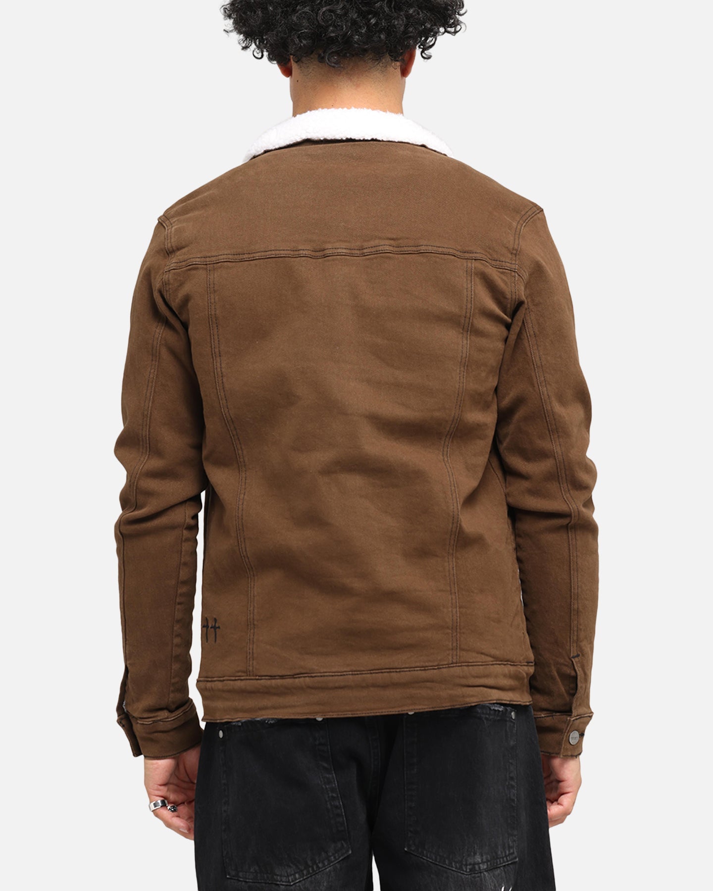 Saint Morta Sherpa Denim Jacket Vintage Brown