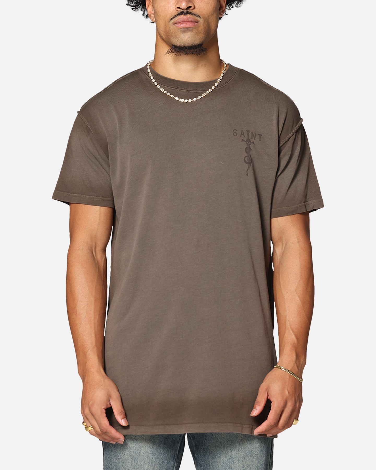 Saint Morta Daggers Lafayette T-Shirt Contrast Brown