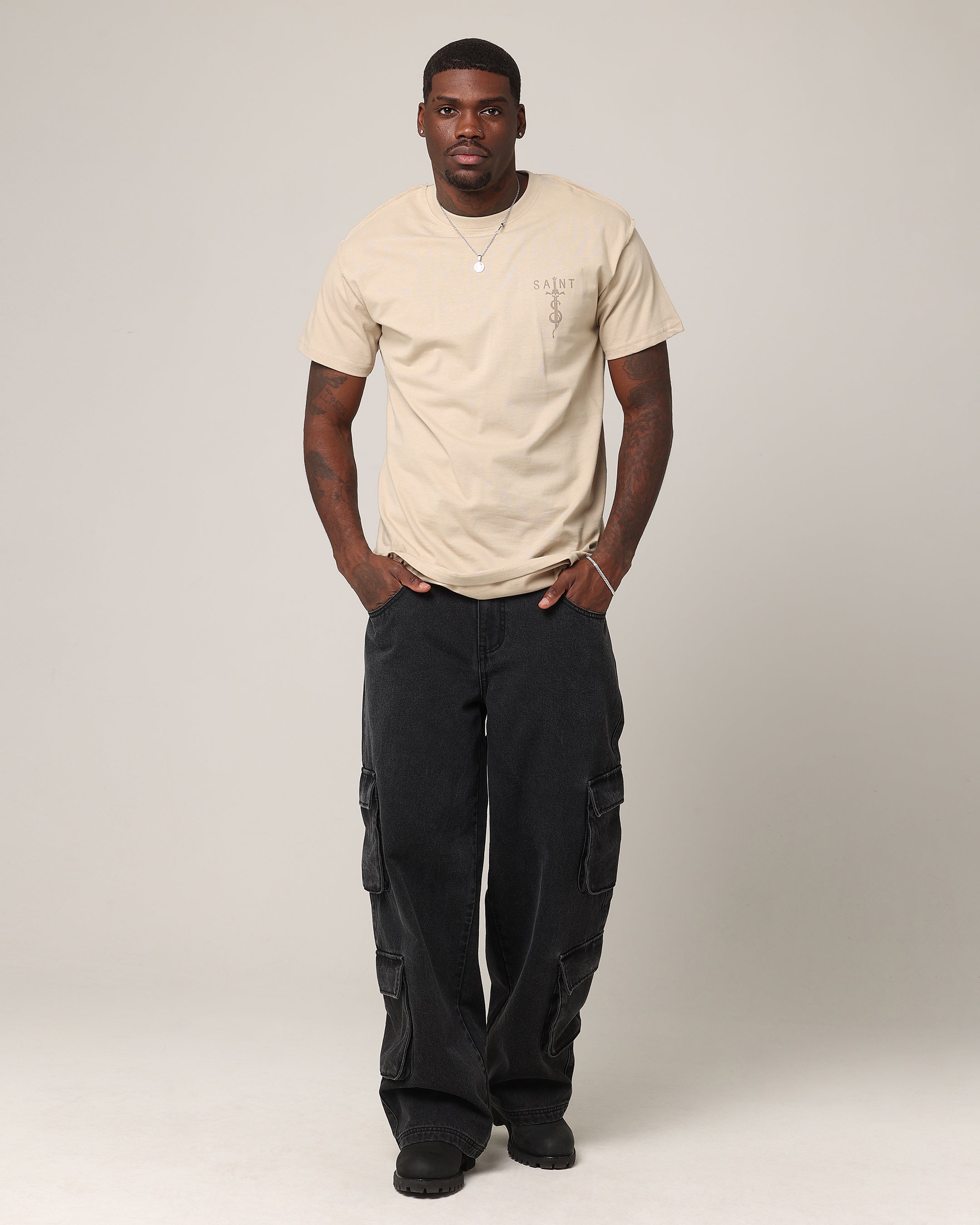 Saint Morta Daggers Lafayette T-Shirt Stone/Brown