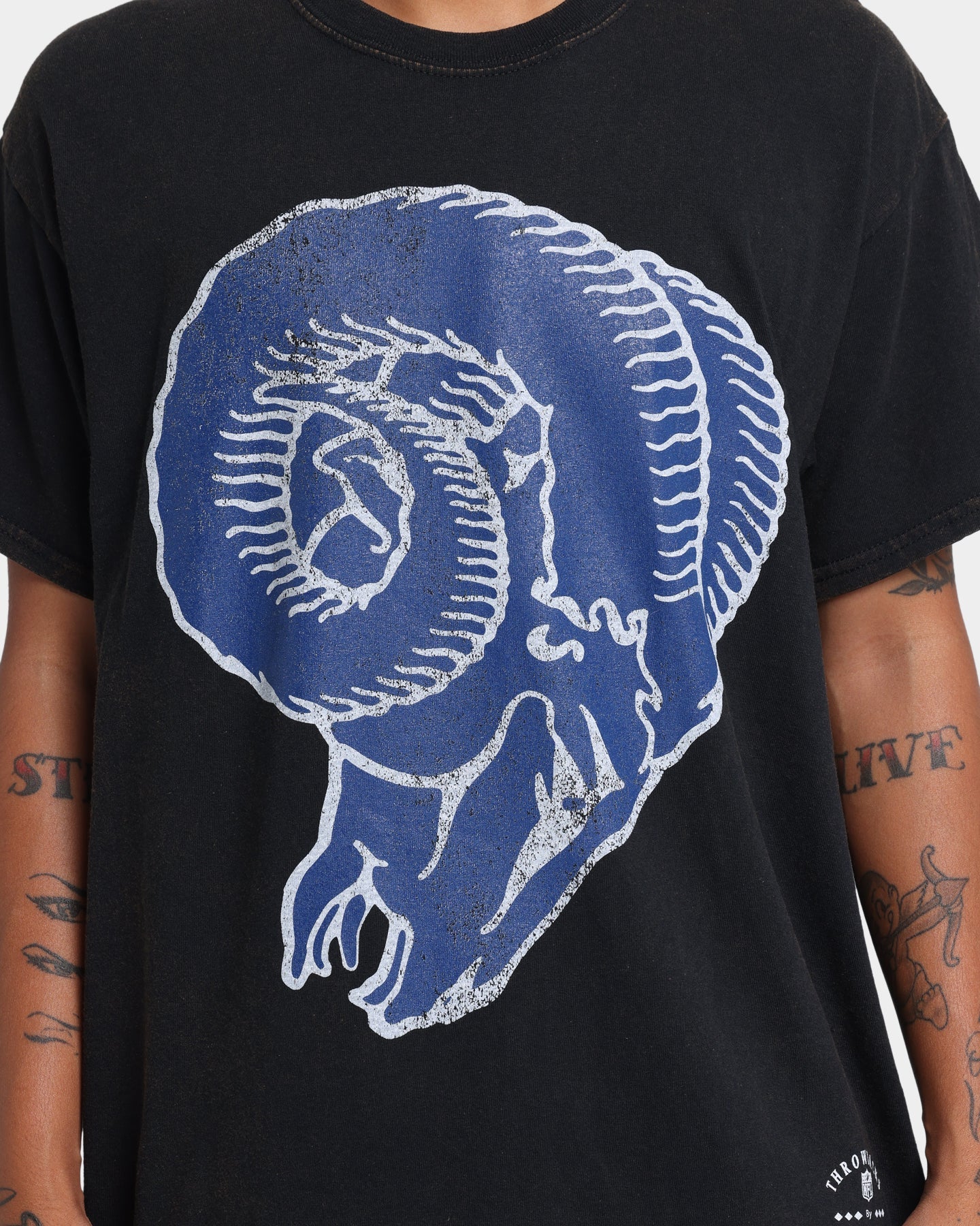 Mitchell & Ness Los Angeles Rams Oversized Logo Short Sleeve Vintage T-Shirt Vintage Black