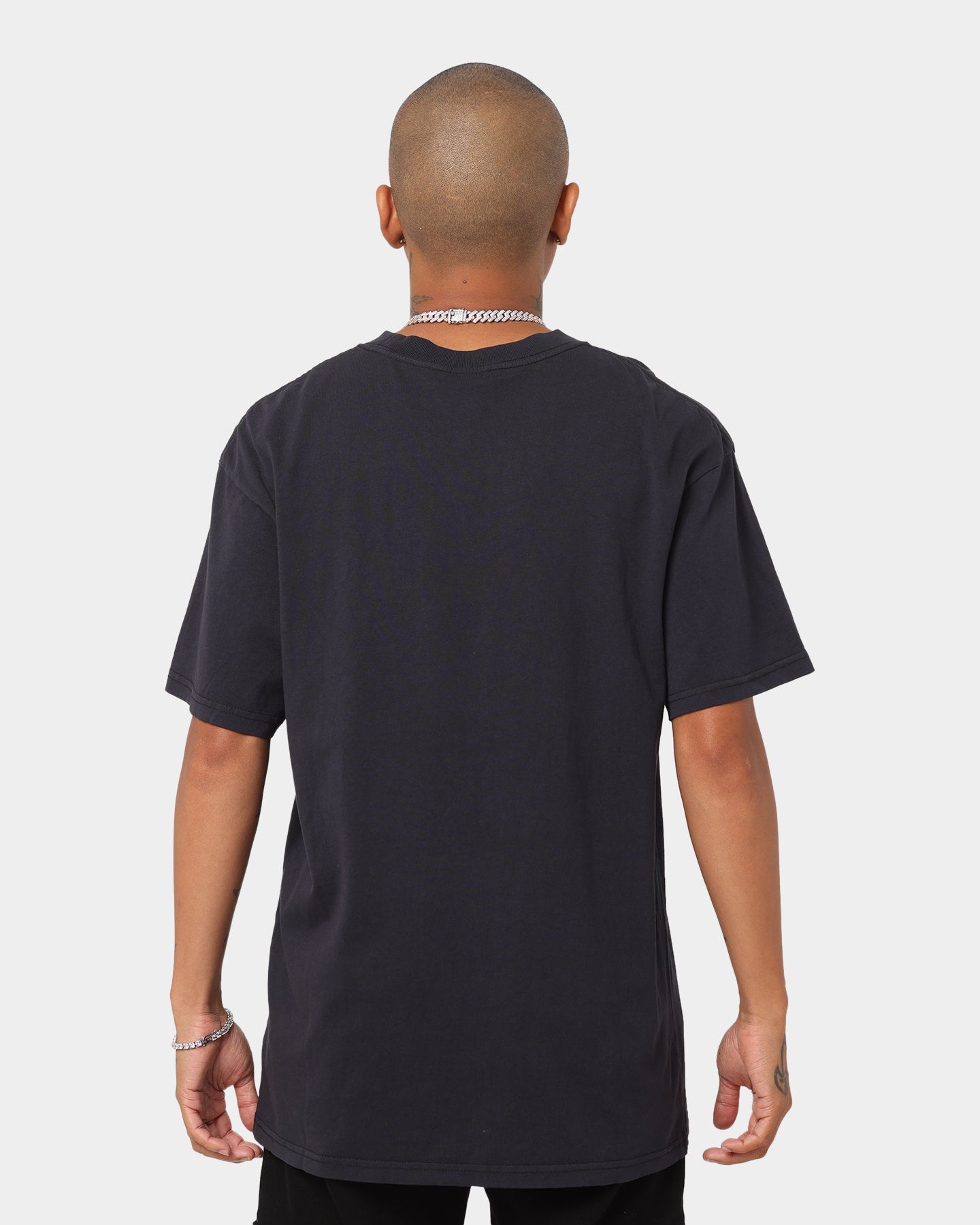 Majestic Athletic Las Vegas Raiders NFL Stripe Sleeve Oversized T-Shirt Faded Black