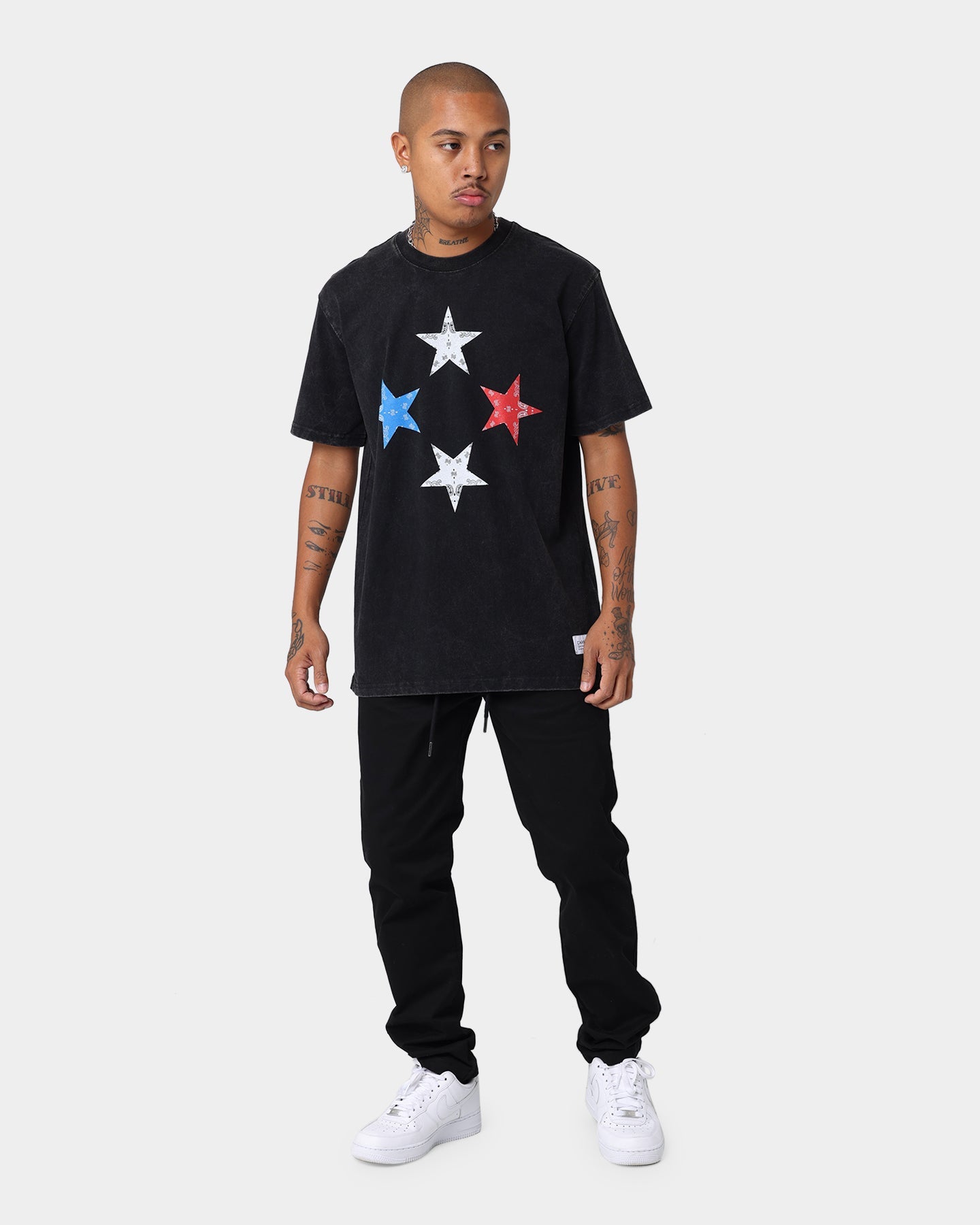 Carré Star Sign Vintage T-Shirt Washed Black