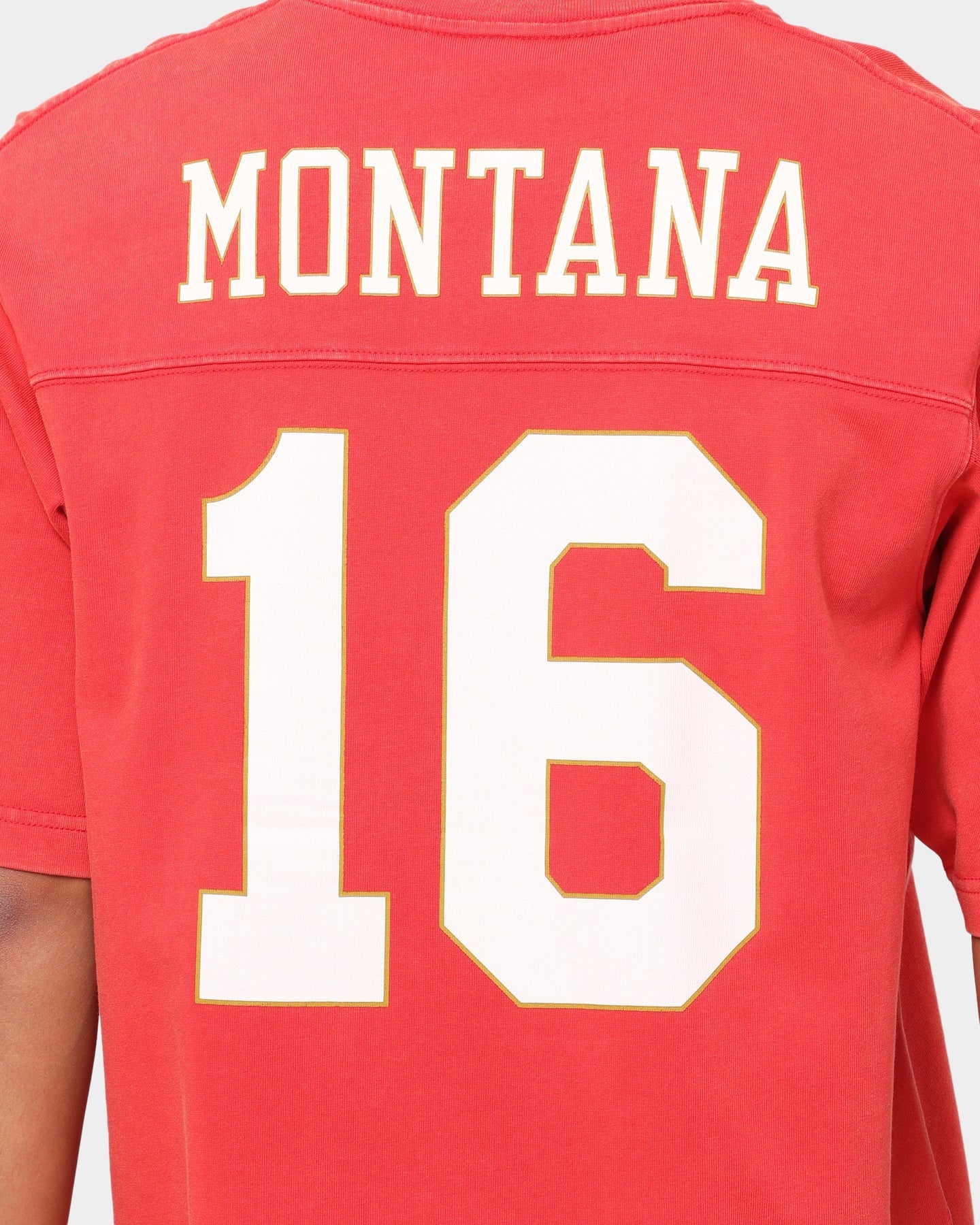 Mitchell San Francisco 49ers Off Field Helmet Vintage T-Shirt Faded Red