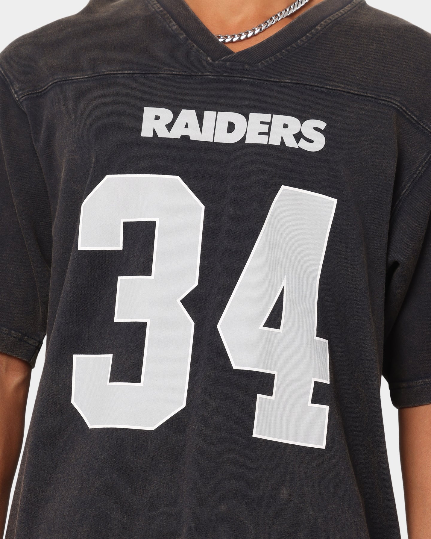 Mitchell Raiders Off Field Helmet Vintage T-Shirt Faded Black