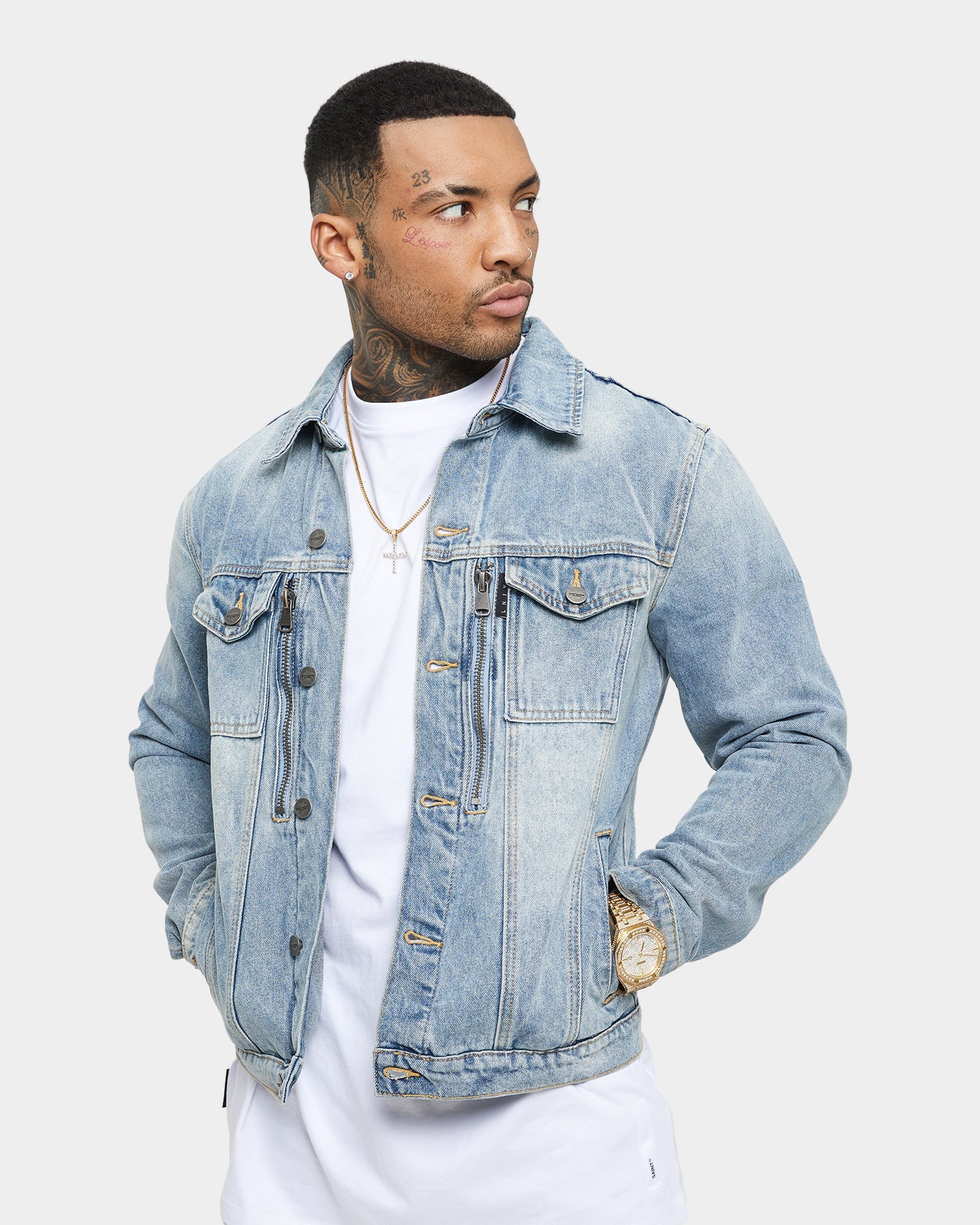 Saint Morta Codex Denim Jacket Vintage Blue