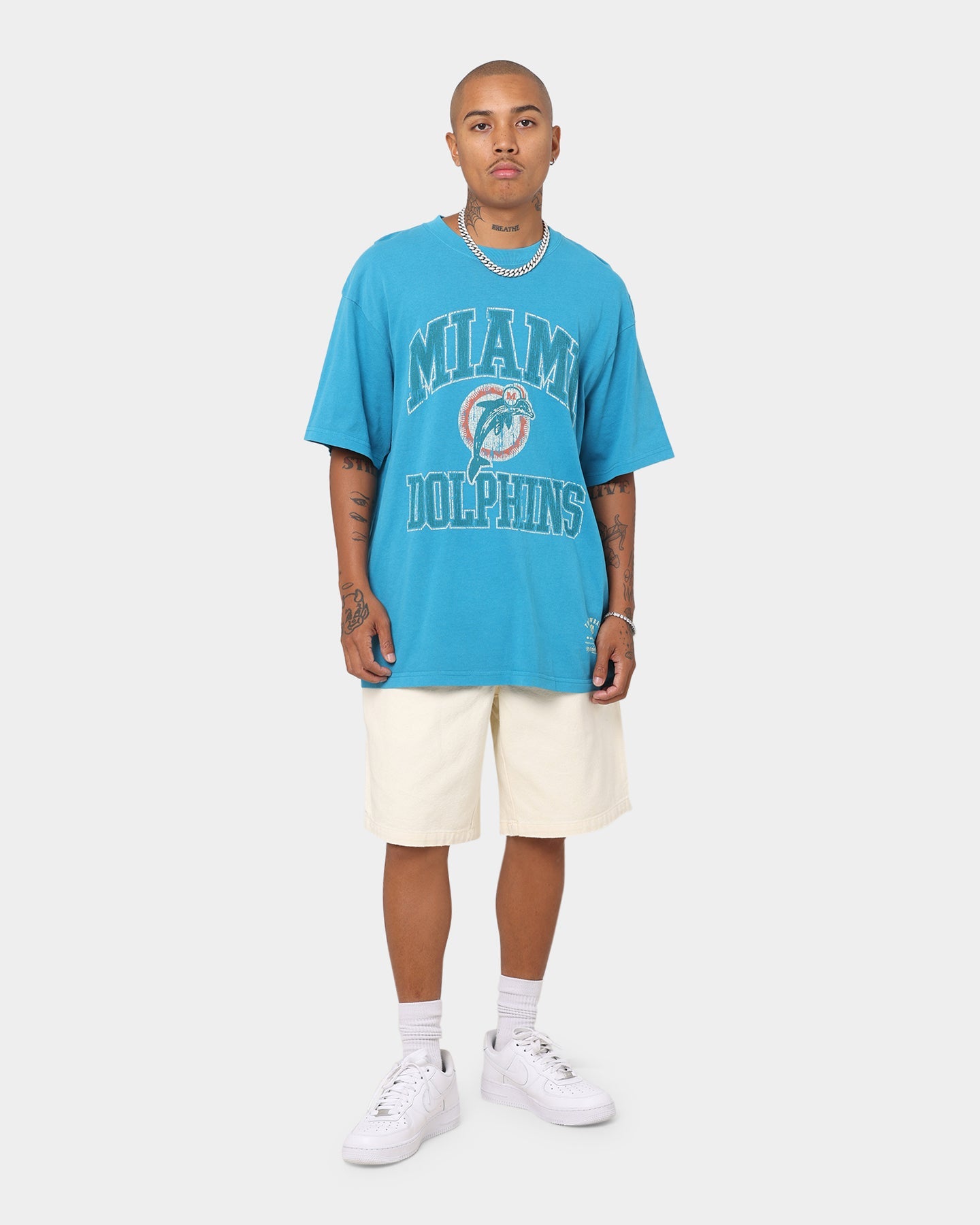 Mitchell & Ness Miami Dolphins Vintage Ivy Arch T-Shirt Teal