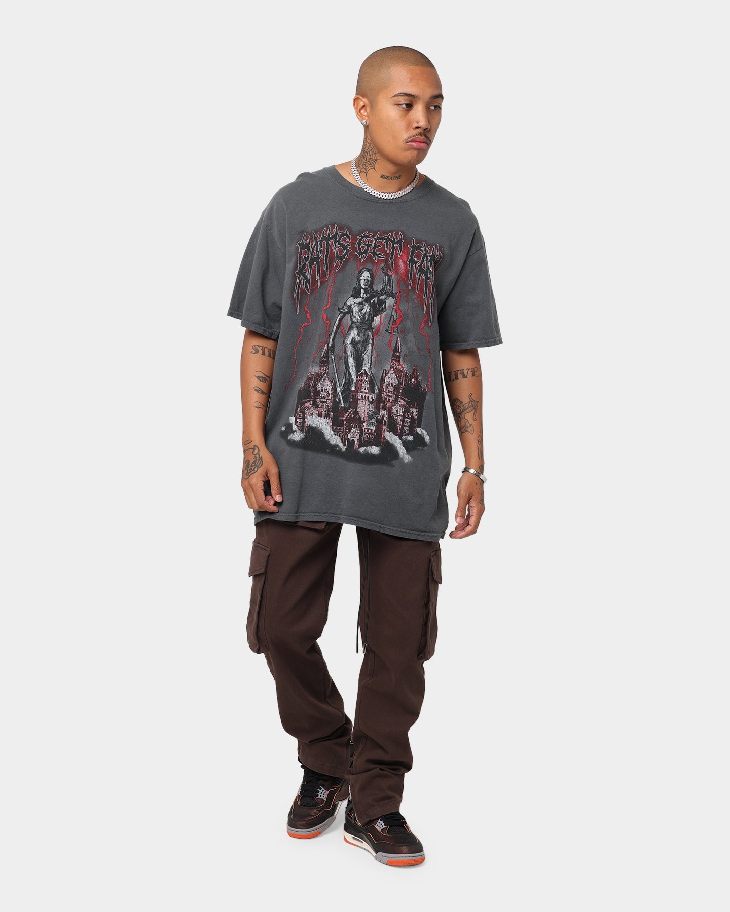 Rats Get Fat Justice of Peace Vintage T-Shirt Black Dye