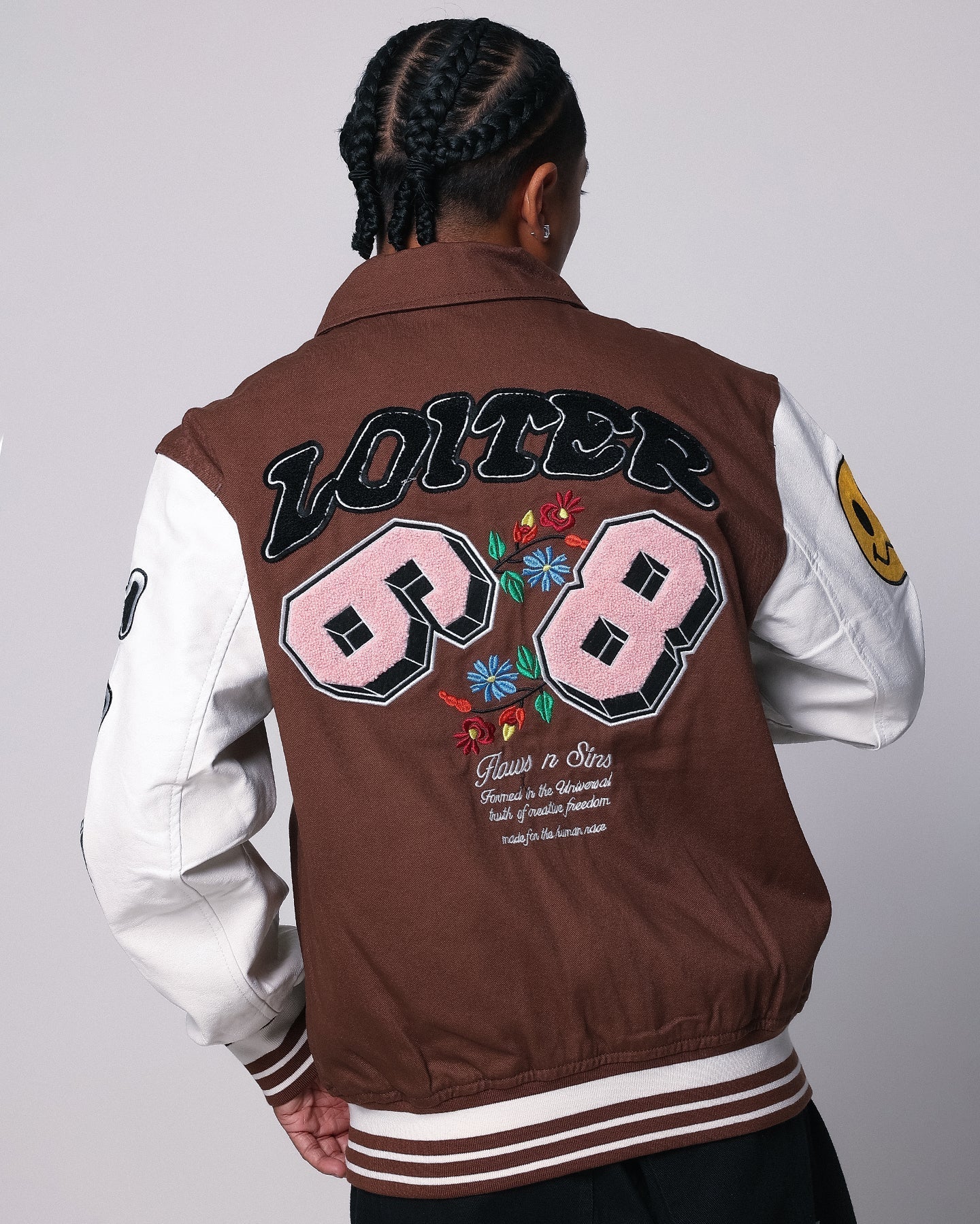 Loiter Flaws Varsity Jacket Brown/Off White