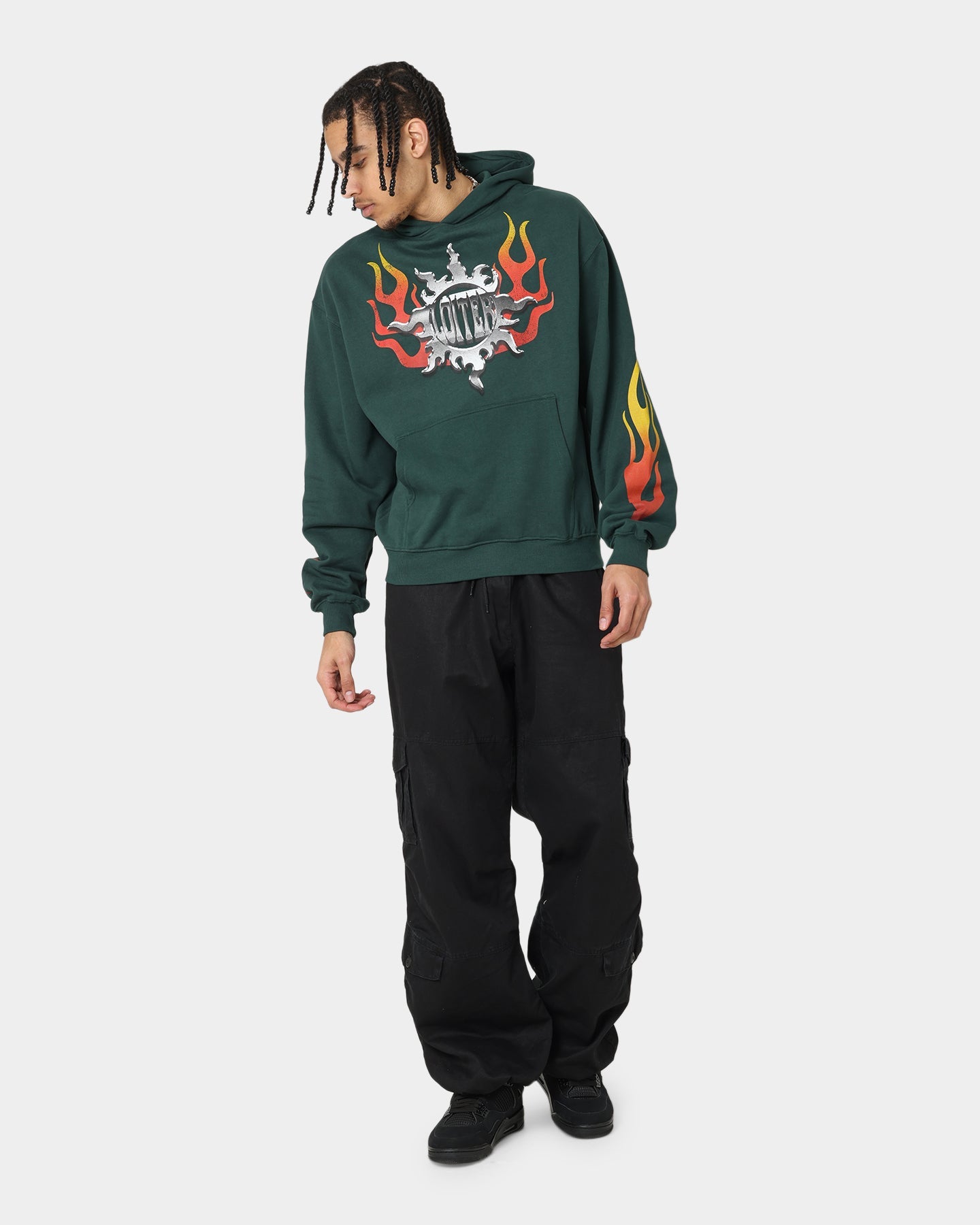 Loiter Biker Hoodie Green