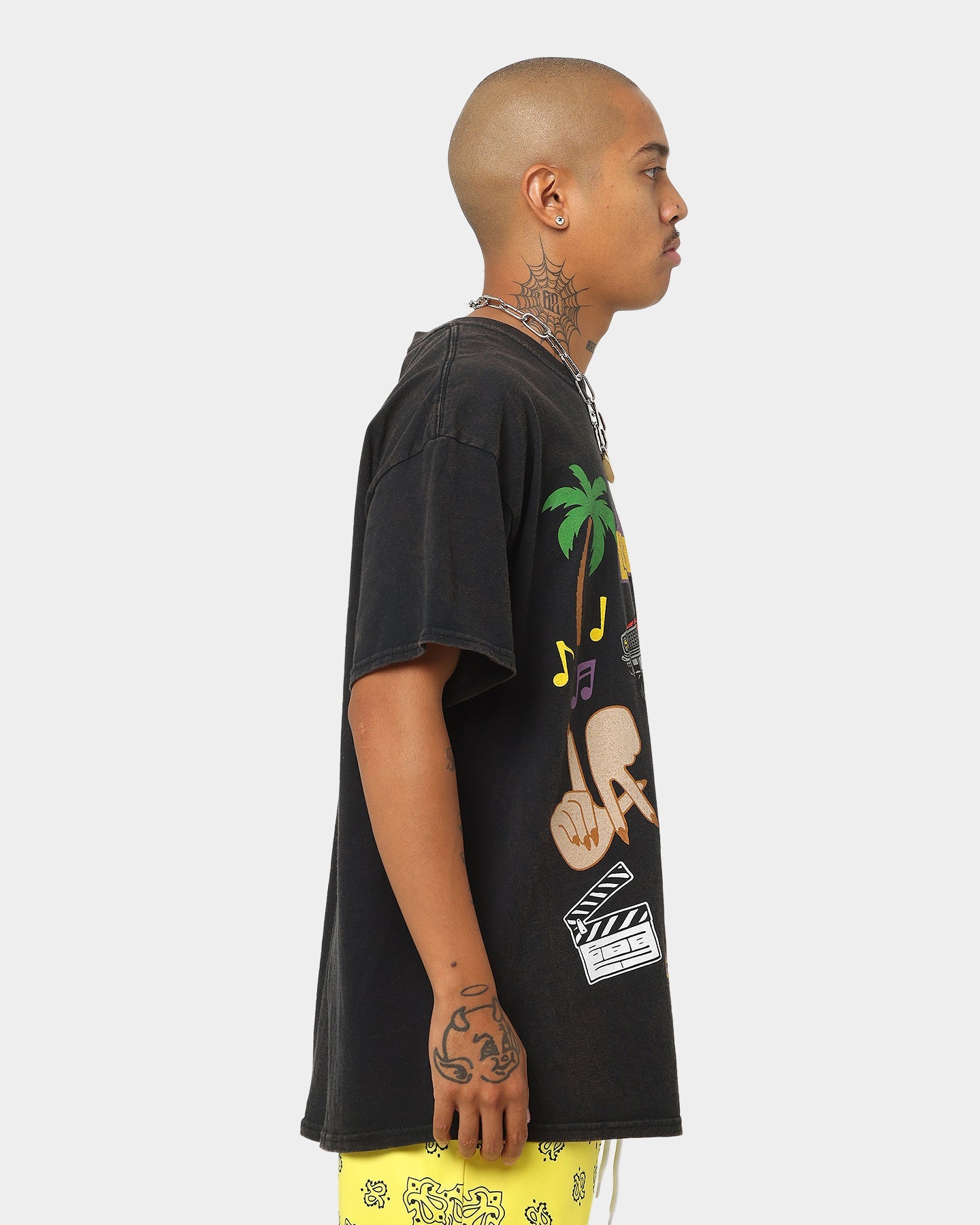 Goat Crew All Over Los Angeles Vintage T-Shirt Black Wash