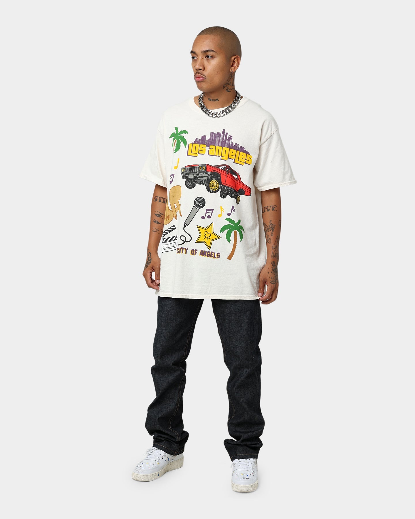 Goat Crew All Over Los Angeles Vintage T-Shirt Off White