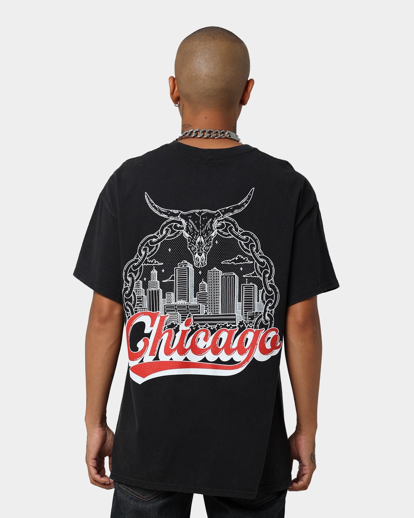 Goat Crew Chicago Drawing Vintage T-Shirt Black Wash