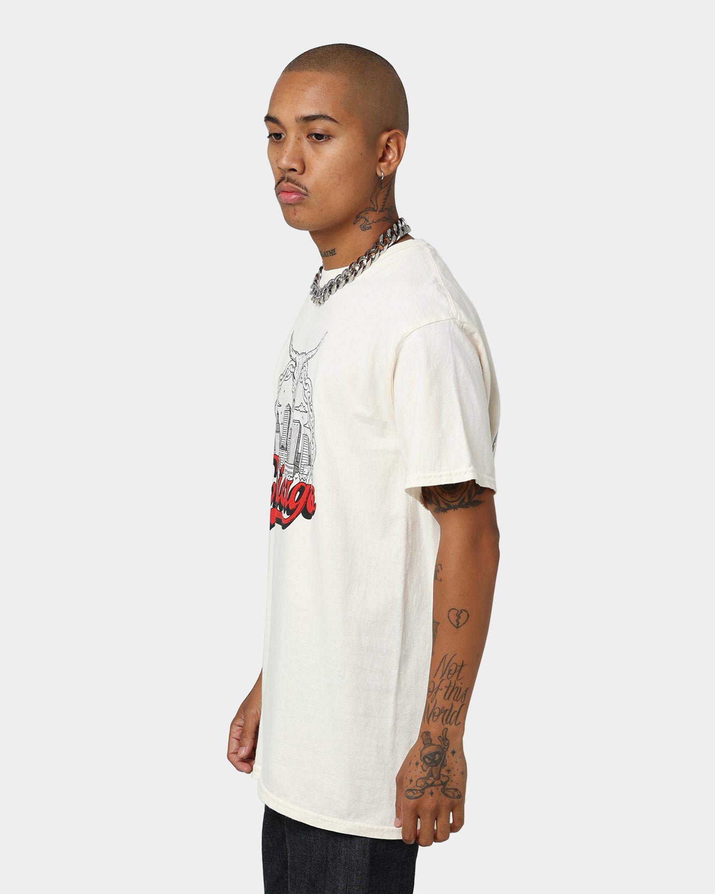 Goat Crew Chicago Drawing Vintage T-Shirt Off White