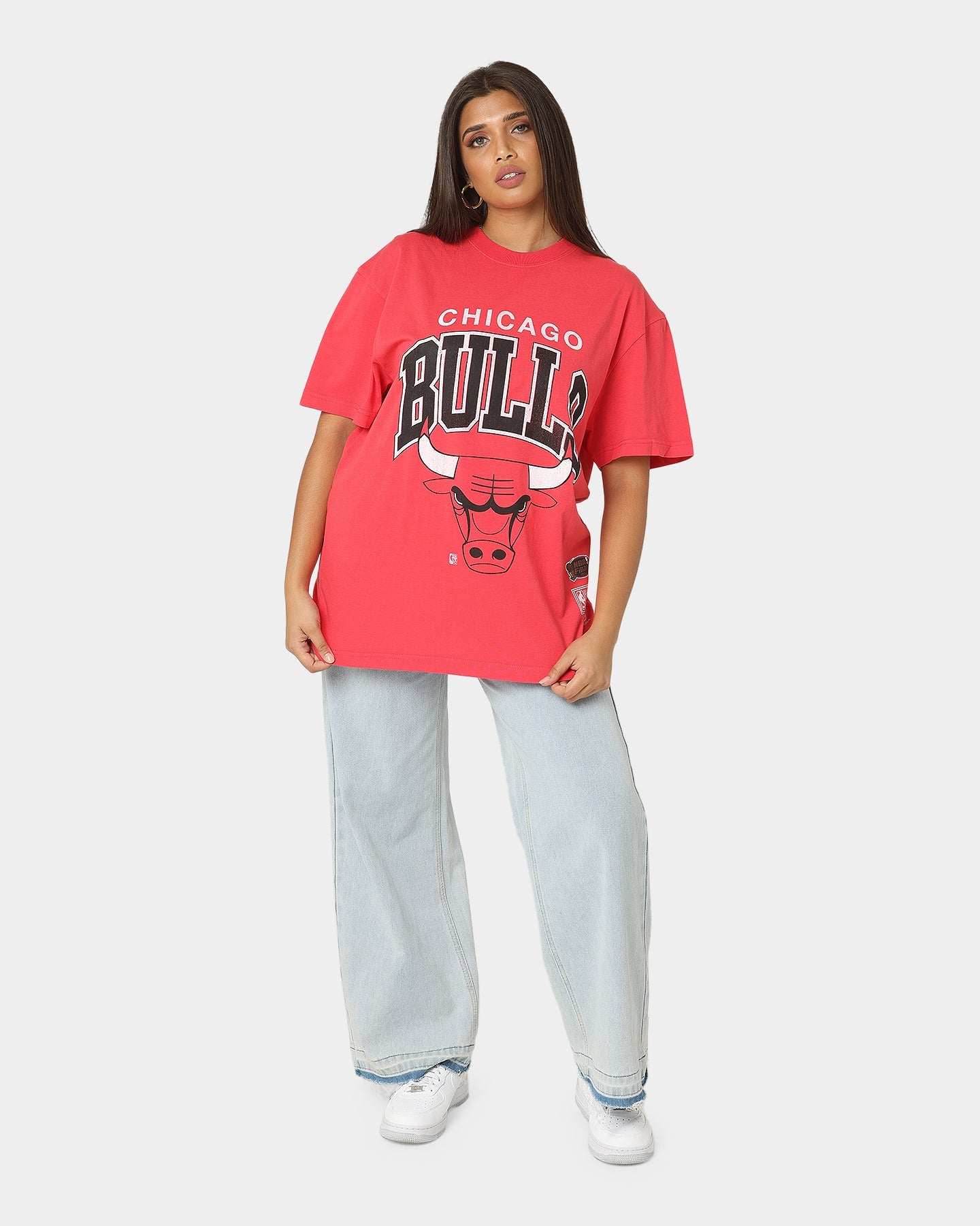 Mitchell & Ness Chicago Bulls XL Arch Vintage T-Shirt Faded Red