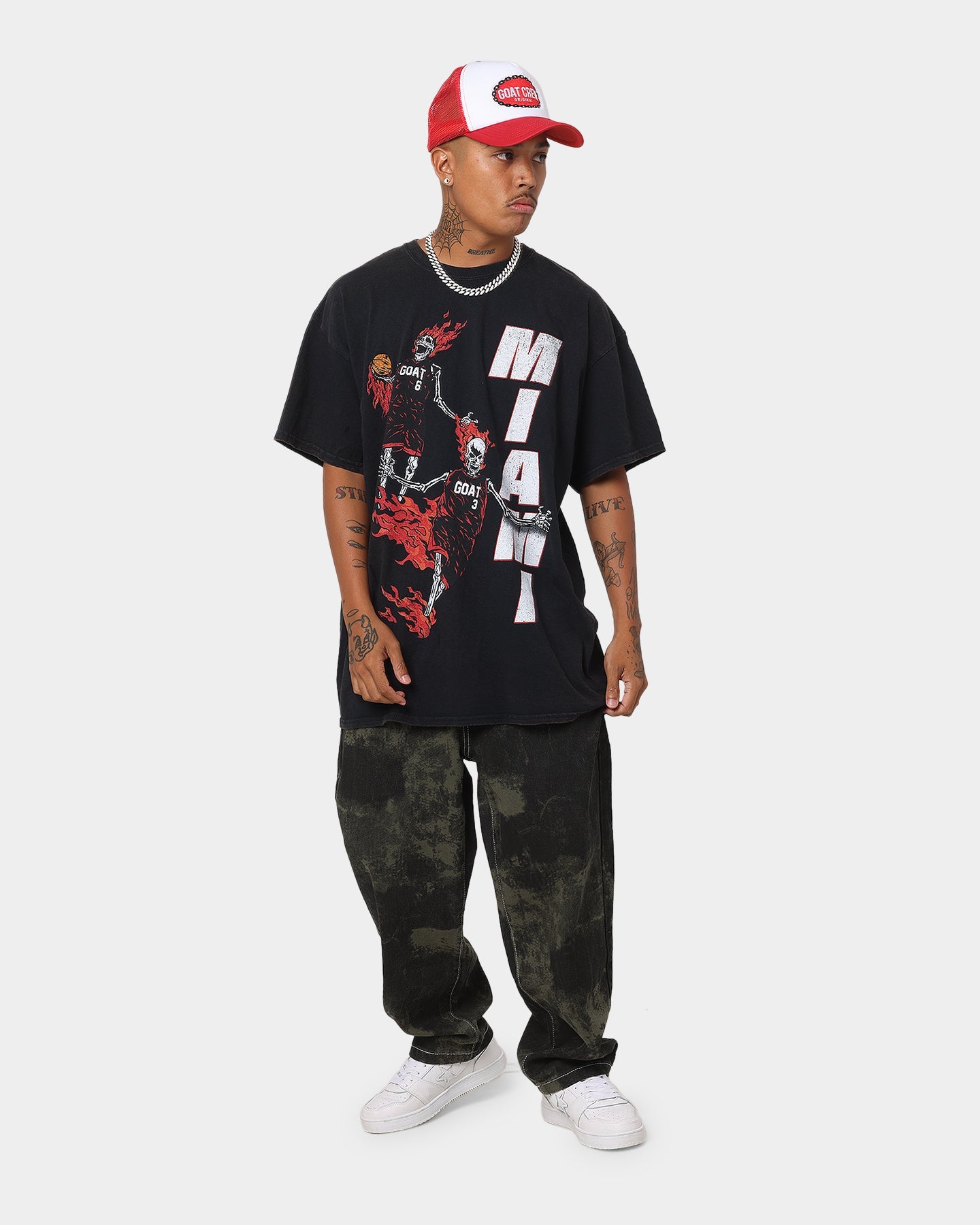 Goat Crew Team Miami Vintage T-Shirt Black Wash