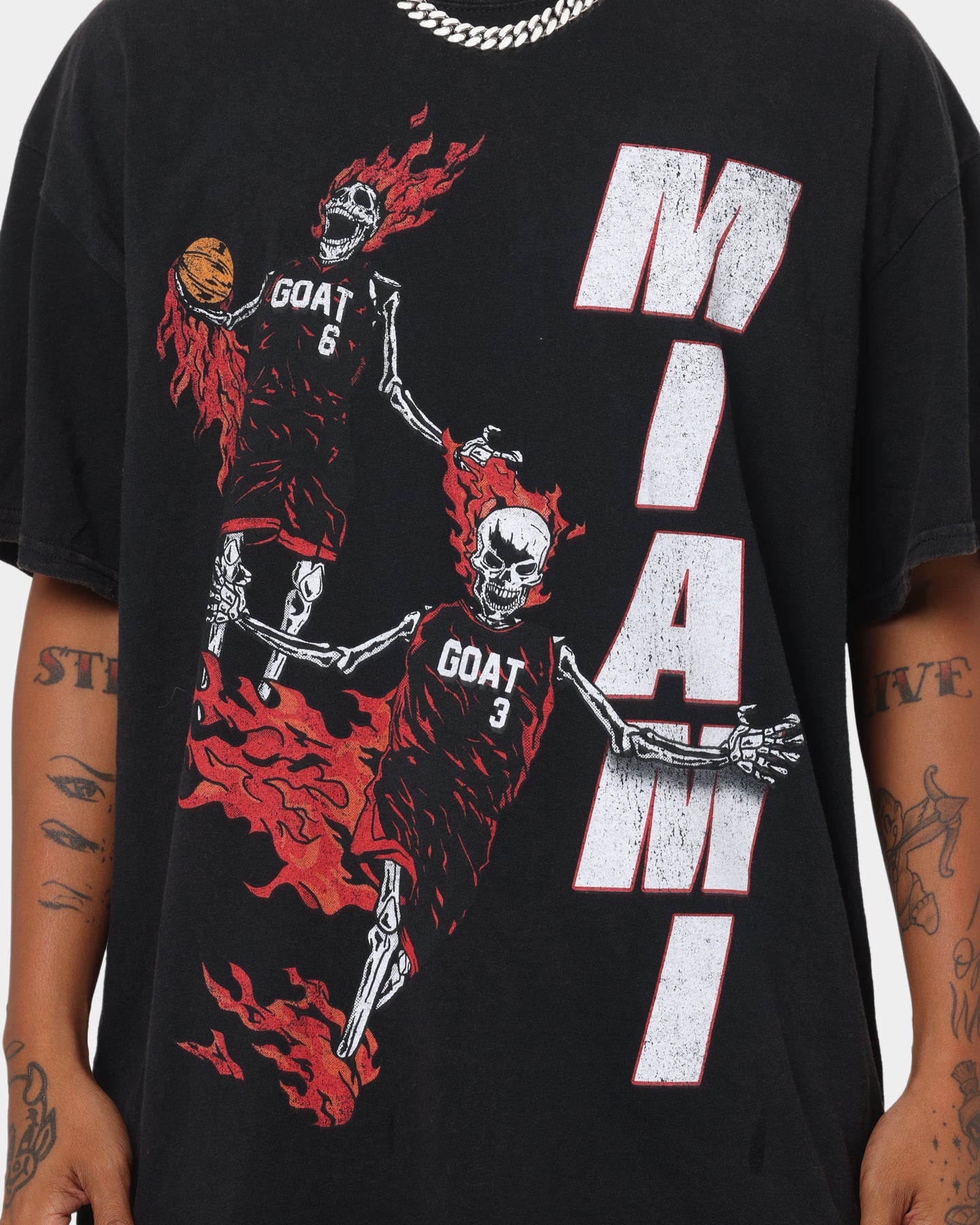 Goat Crew Team Miami Vintage T-Shirt Black Wash