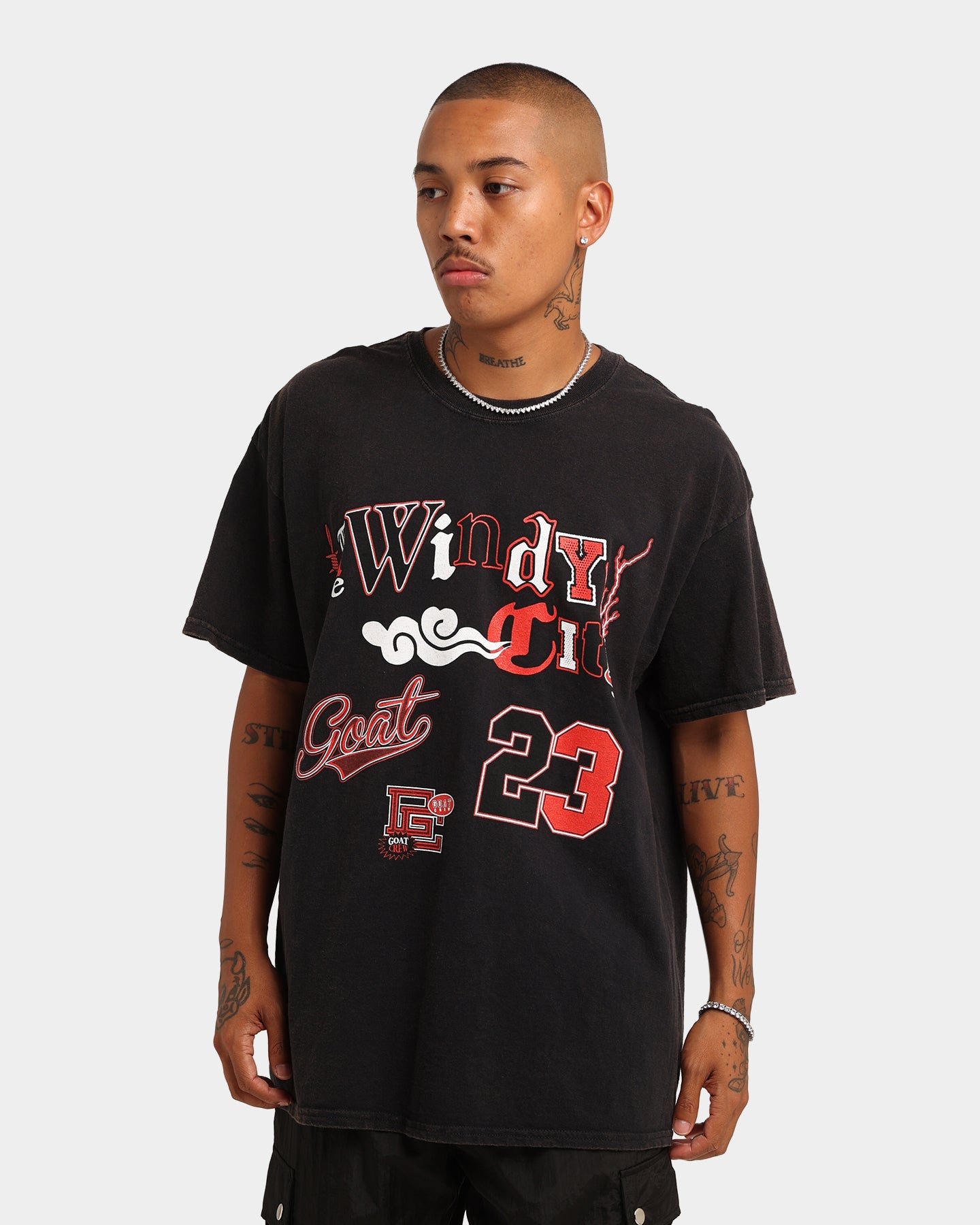 Goat Crew Windy City Vintage T-Shirt Black Wash