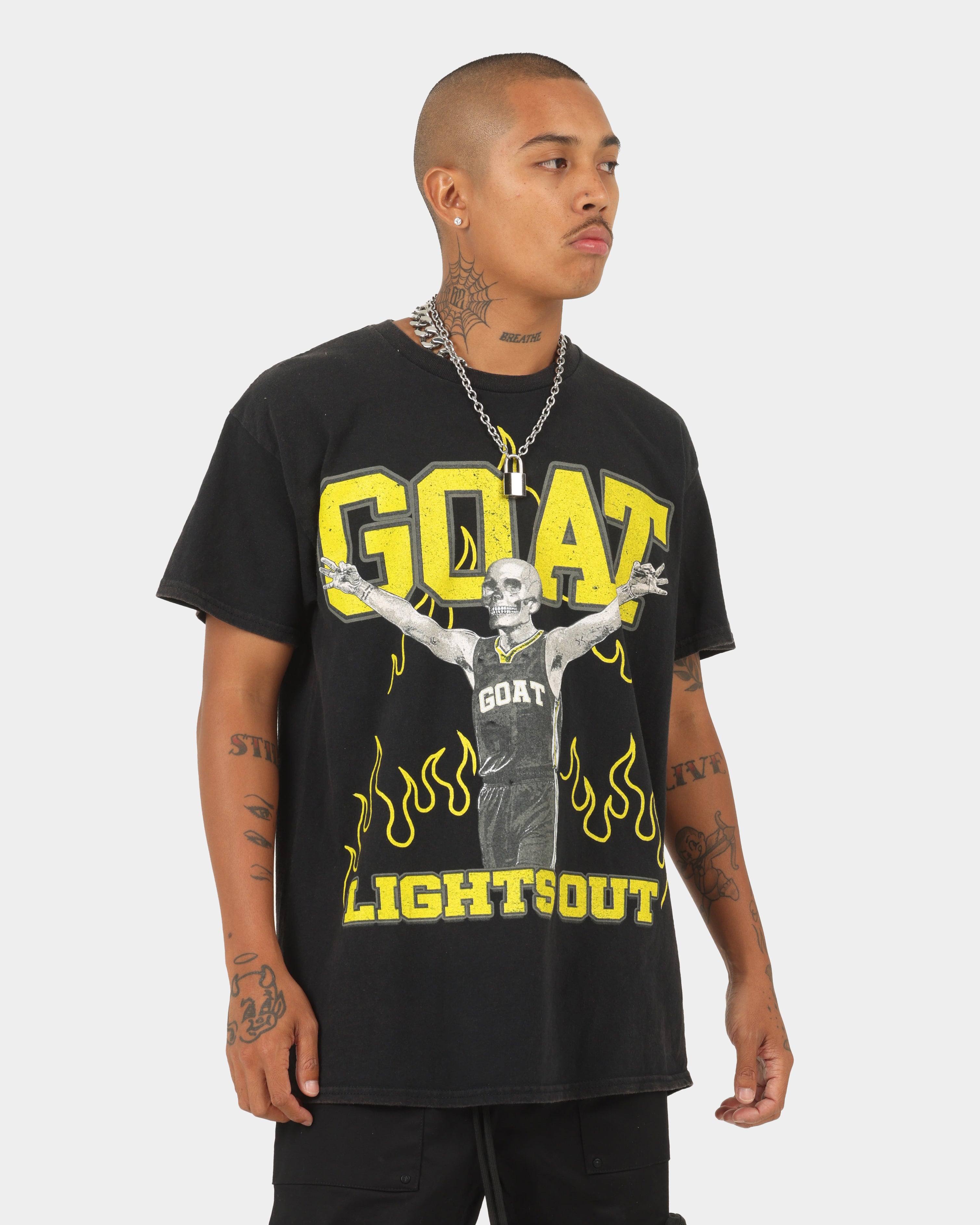 Goat Crew Lights Out Vintage T-Shirt Black Wash