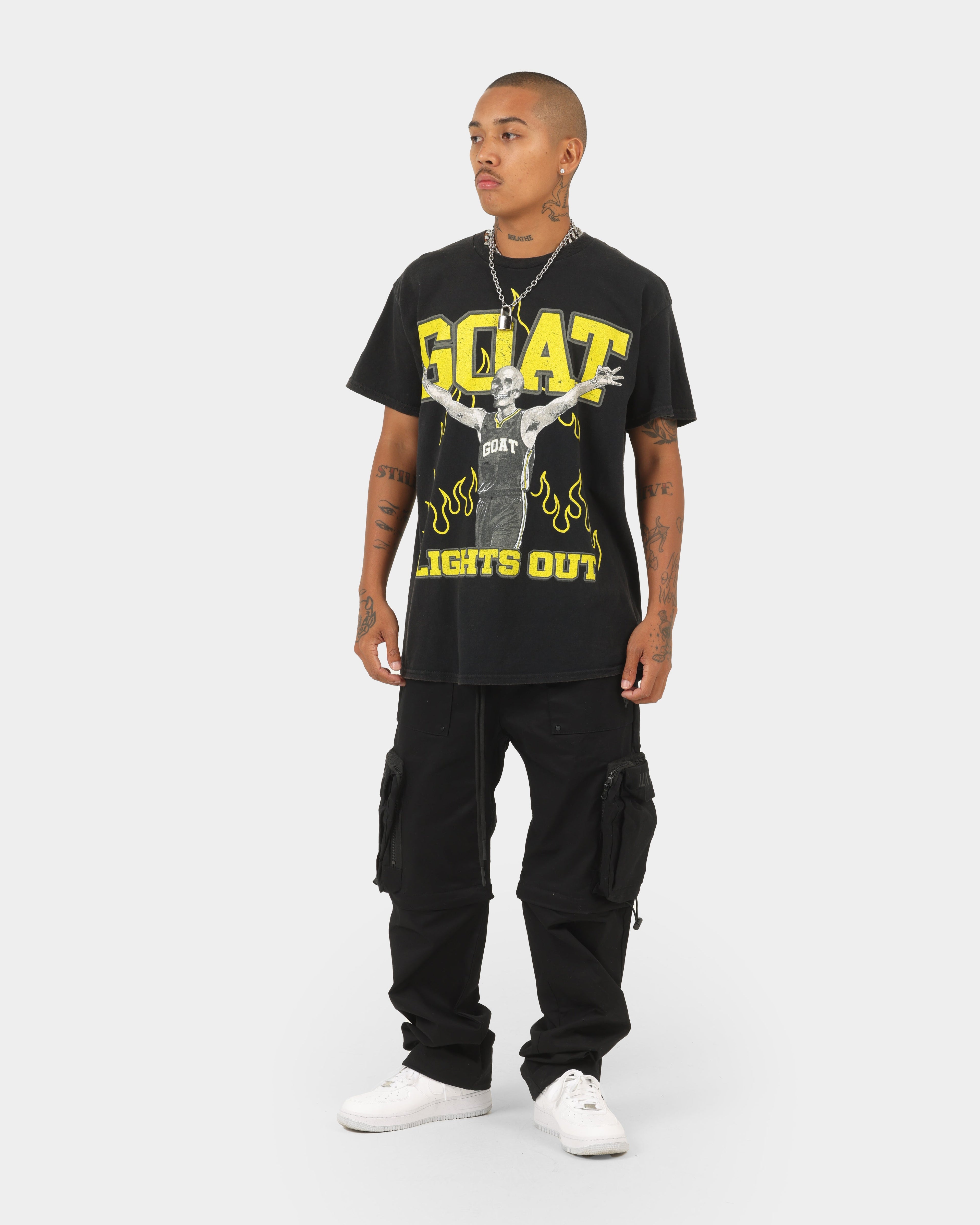 Goat Crew Lights Out Vintage T-Shirt Black Wash