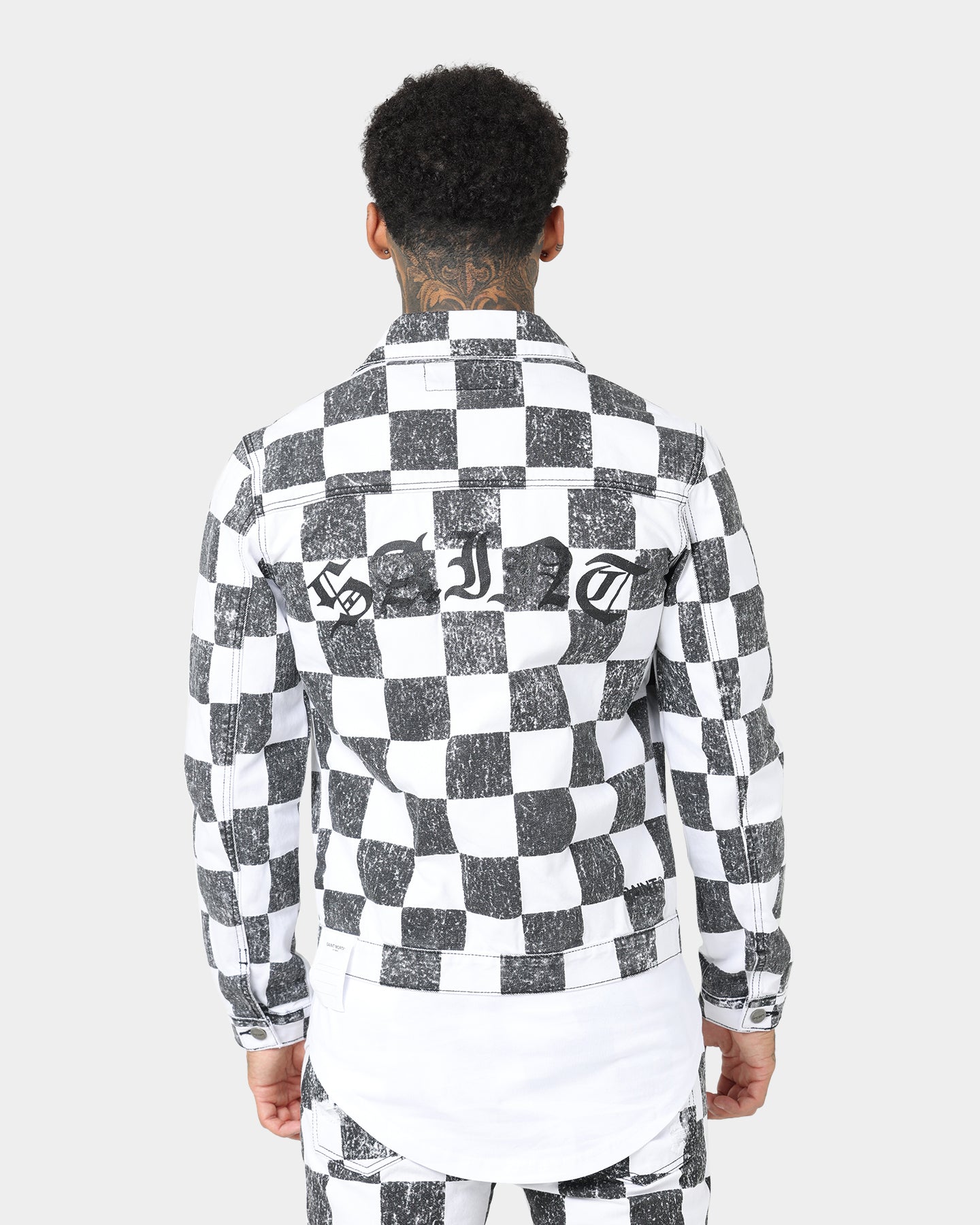 Saint Morta Vintage Checks Denim Jacket White/Black