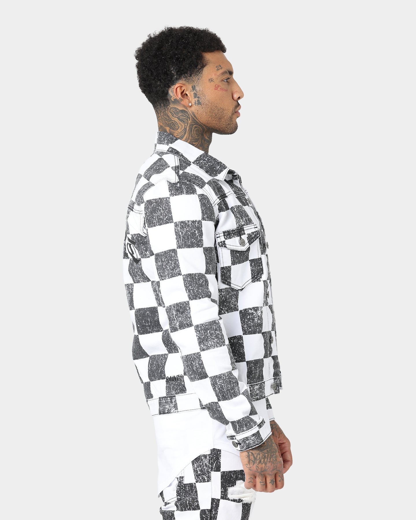 Saint Morta Vintage Checks Denim Jacket White/Black