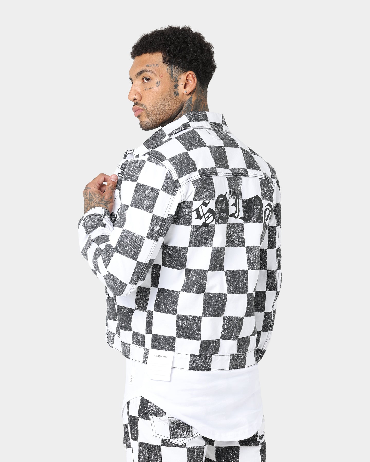 Saint Morta Vintage Checks Denim Jacket White/Black