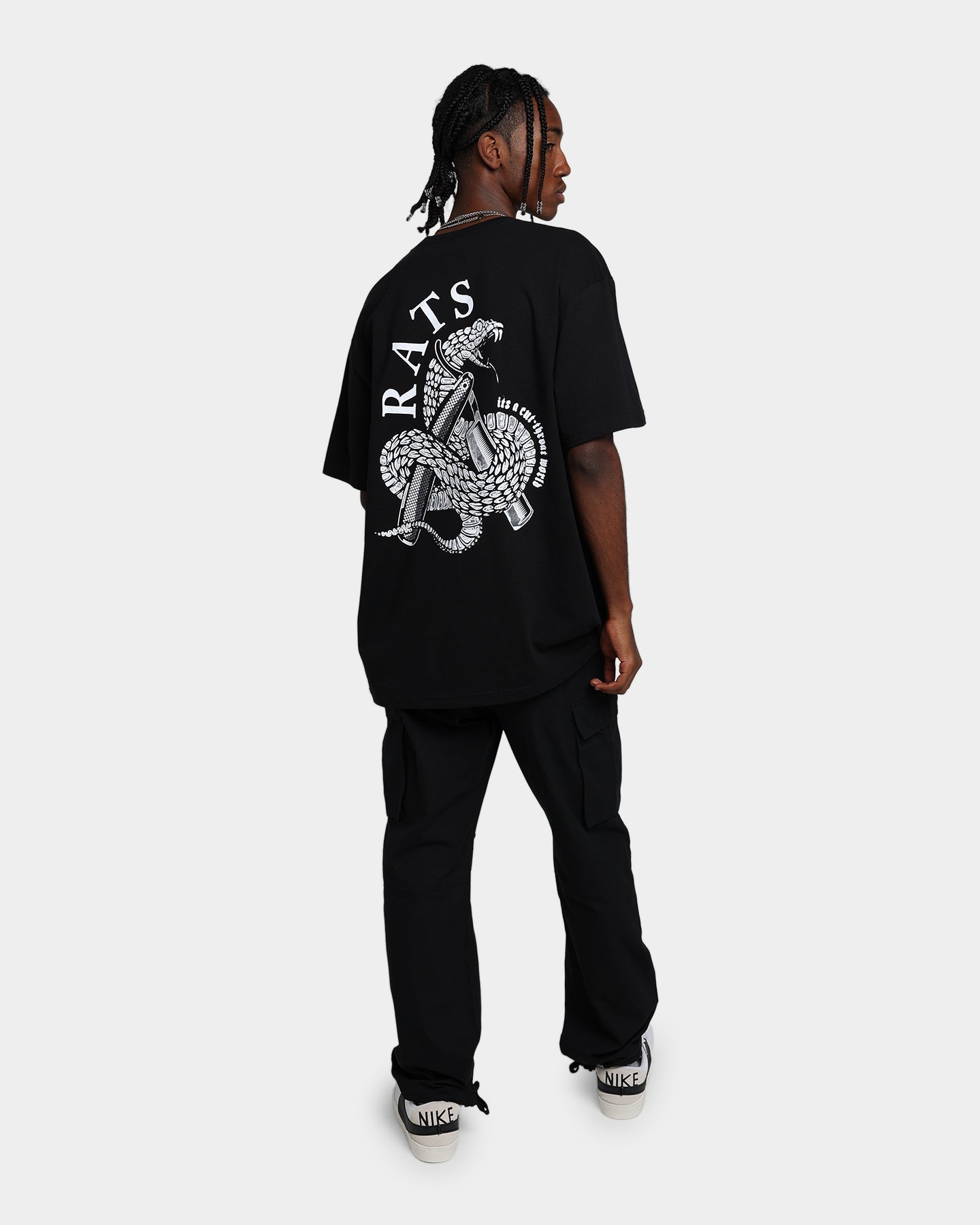 Rats Get Fat Cut Throat Short Sleeve T-Shirt Black