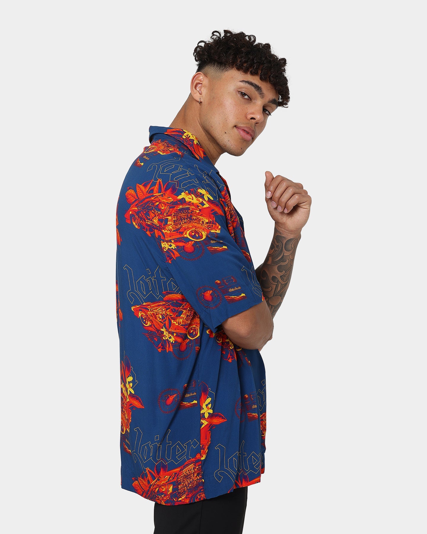 Loiter Motorsport Ultra Button Up Shirt Blue/Red