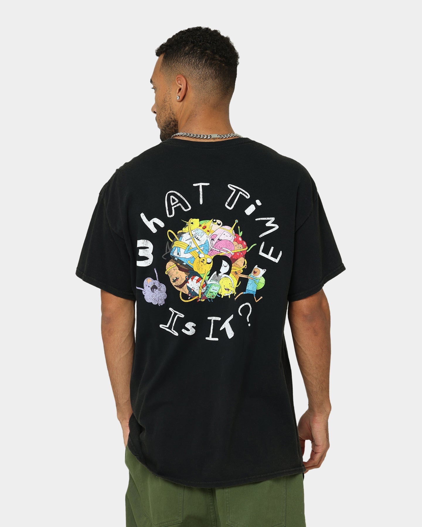 American Thrift X Adventure Time What Time Is It Vintage T-Shirt Black Wash