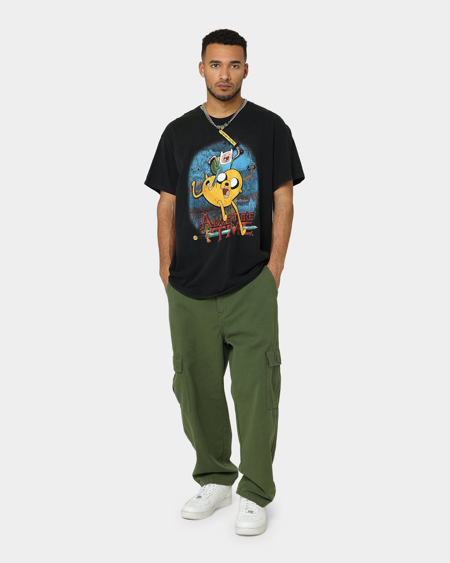 American Thrift X Adventure Time What Time Is It Vintage T-Shirt Black Wash