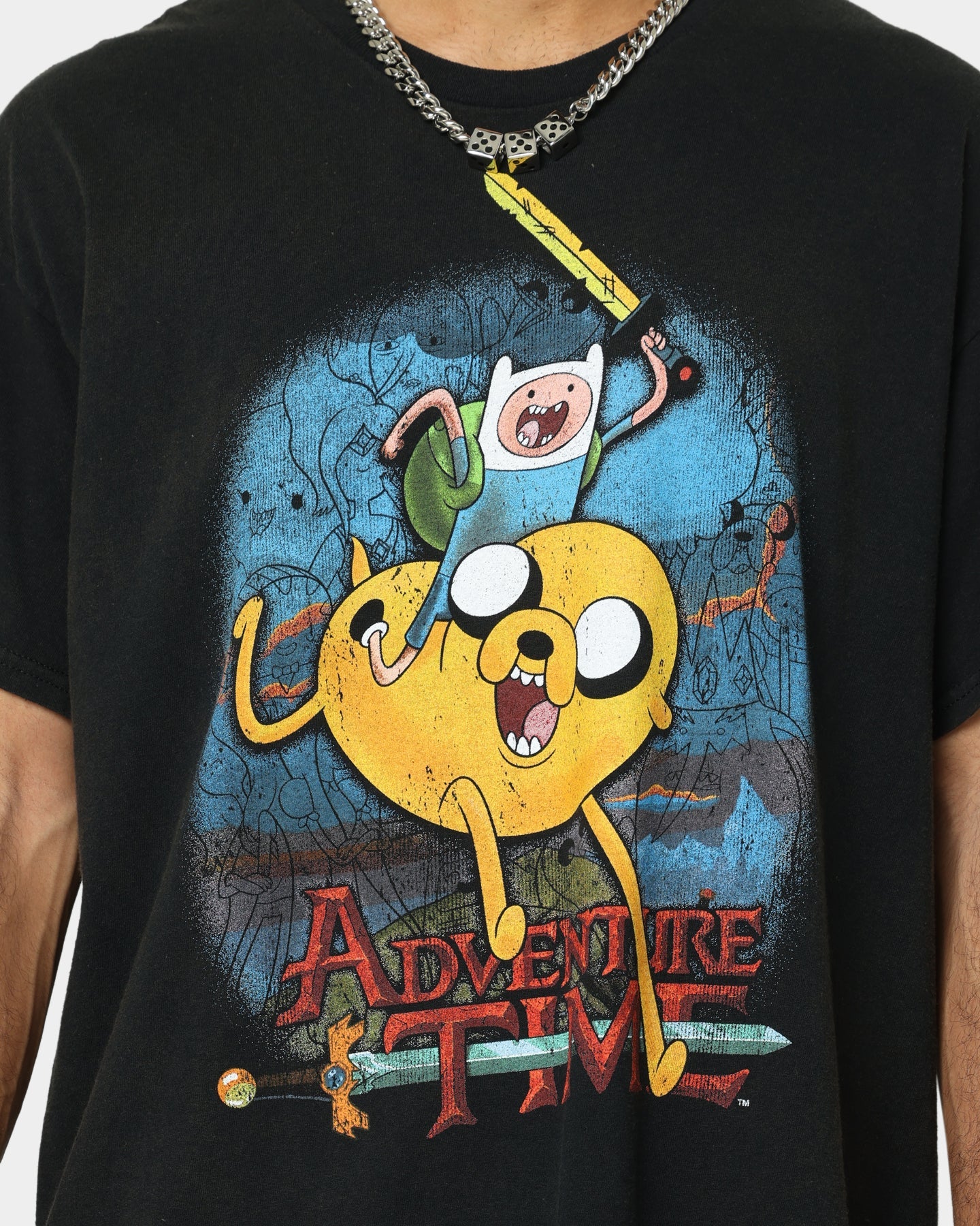 American Thrift X Adventure Time What Time Is It Vintage T-Shirt Black Wash