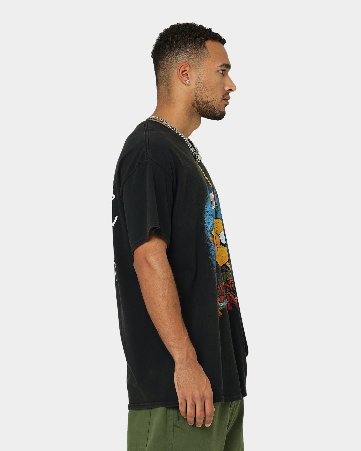 American Thrift X Adventure Time What Time Is It Vintage T-Shirt Black Wash