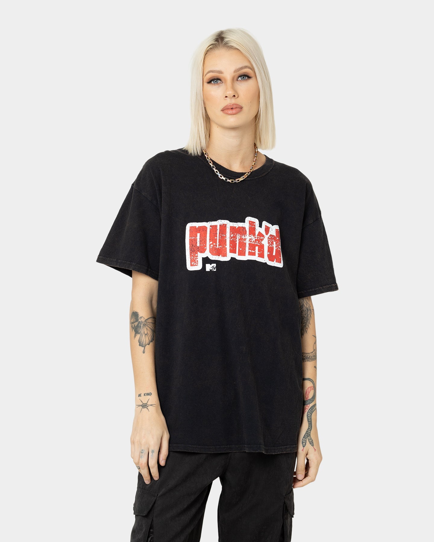 American Thrift X MTV Punk'd Vintage T-Shirt Black Wash