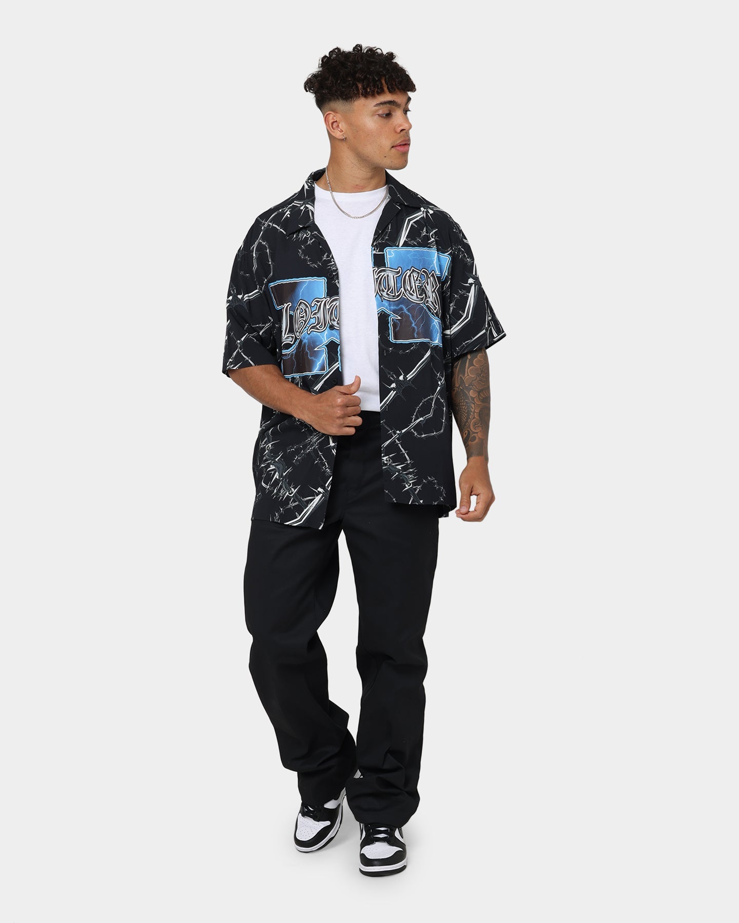 Loiter Frontline Button Up Shirt Black