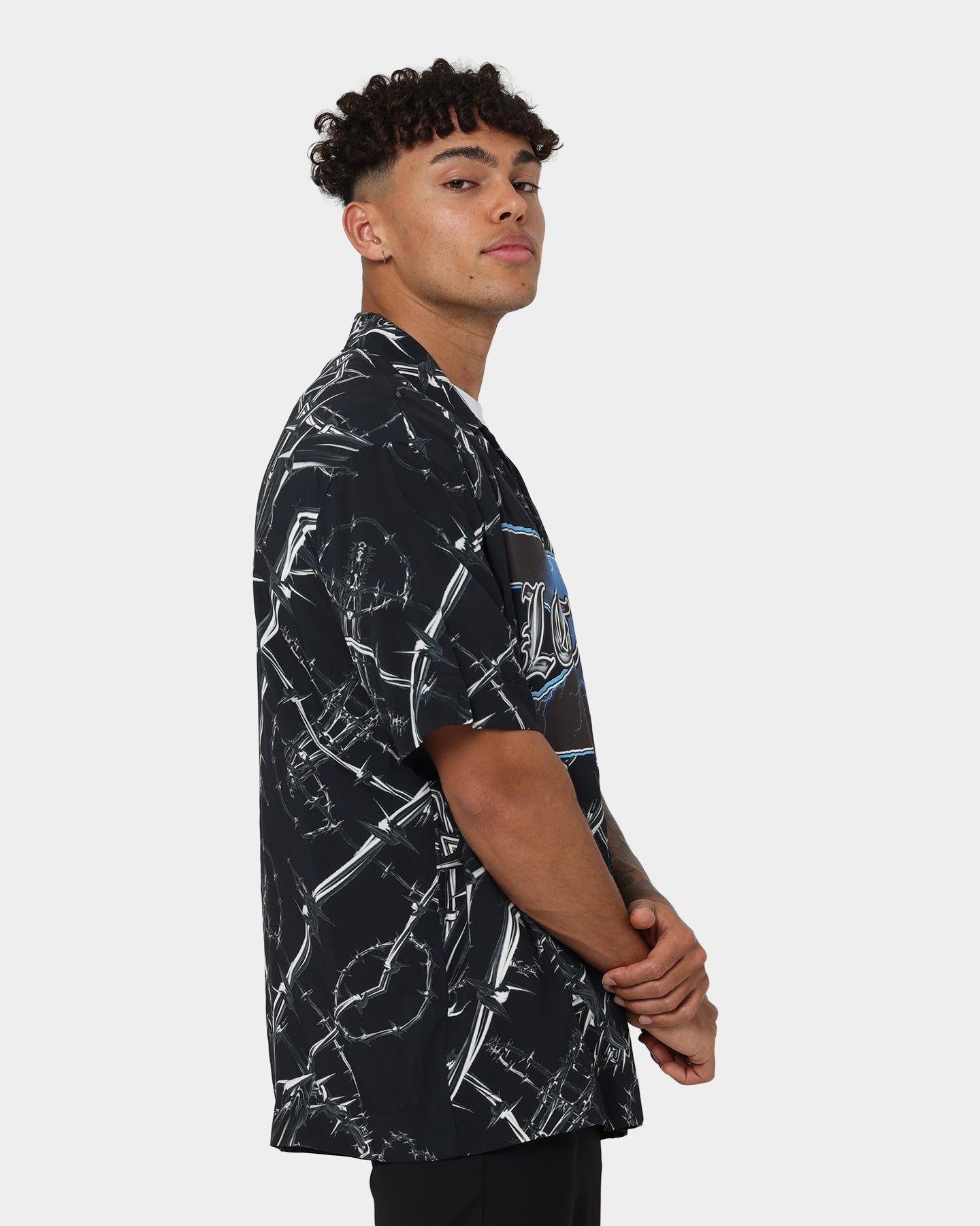 Loiter Frontline Button Up Shirt Black