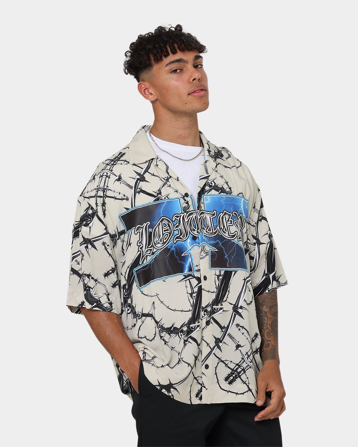 Loiter Frontline Button Up Shirt Off White