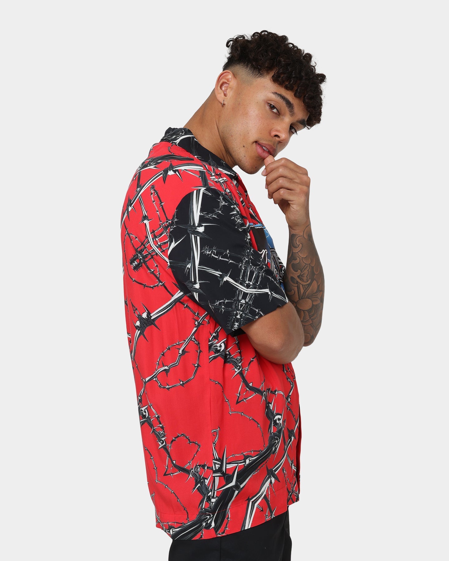 Loiter Frontline Button Up Shirt Red