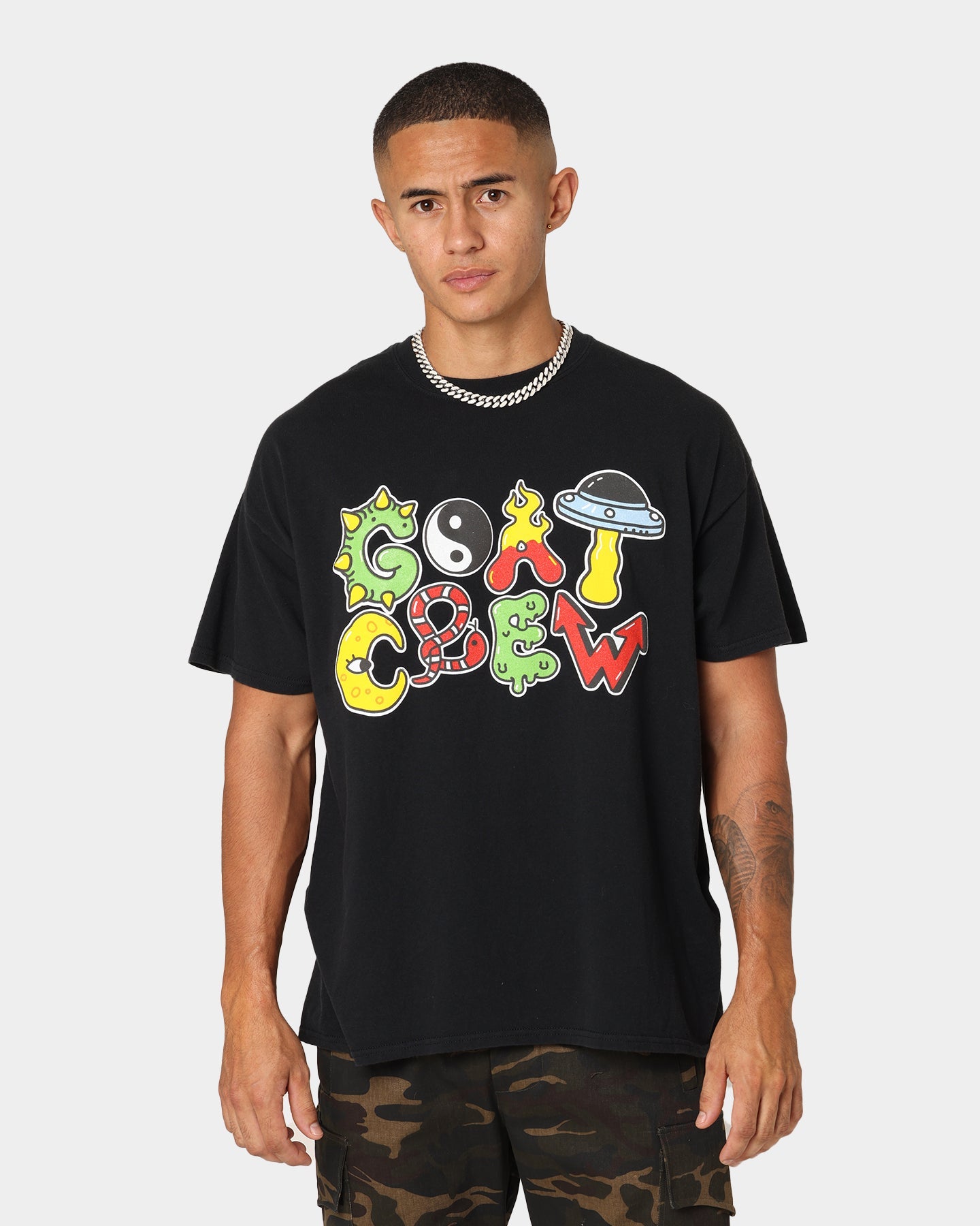 Goat Crew Mashup Vintage T-Shirt Washed Black