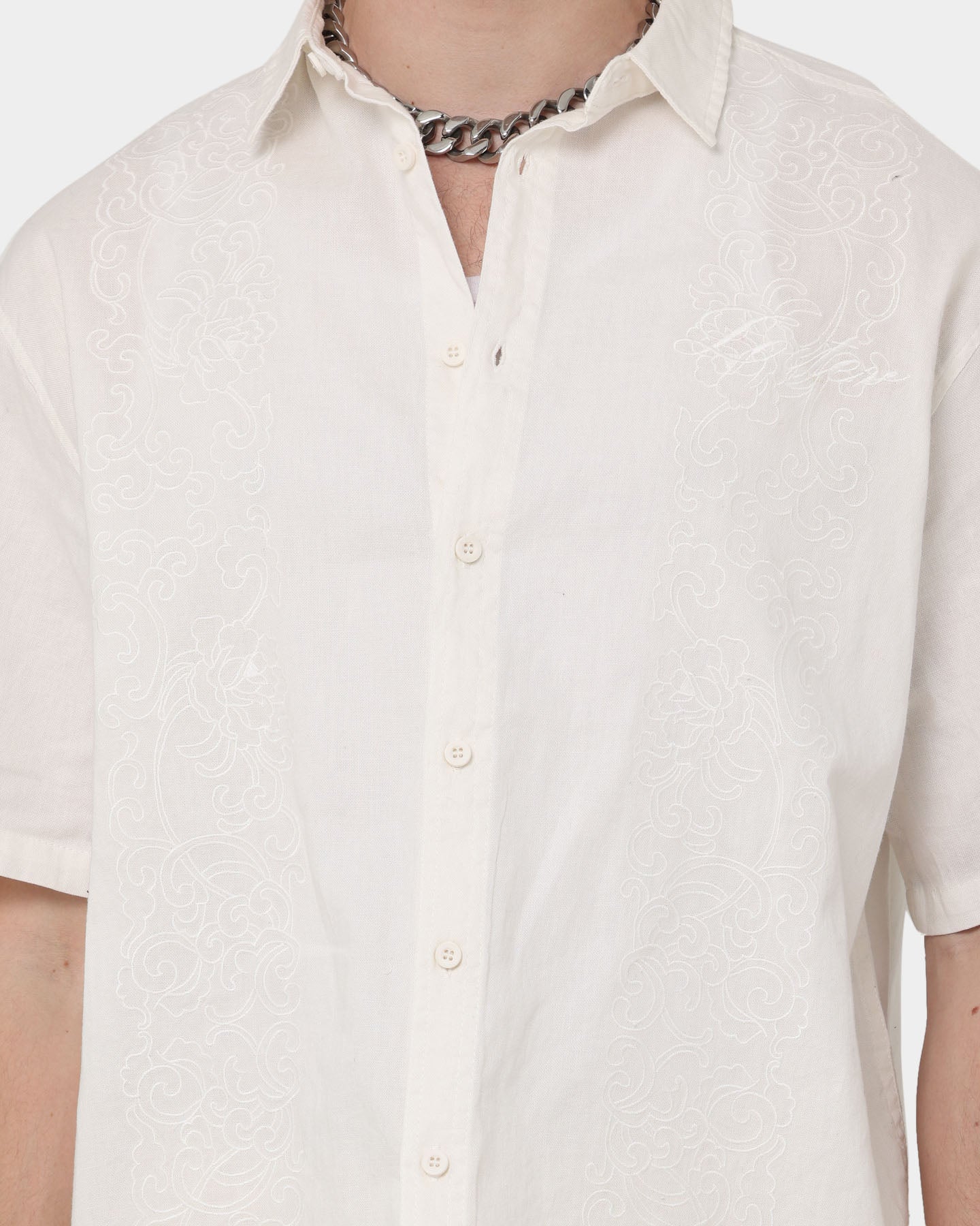 Loiter Utopia Lined Blend Button Up Ecru