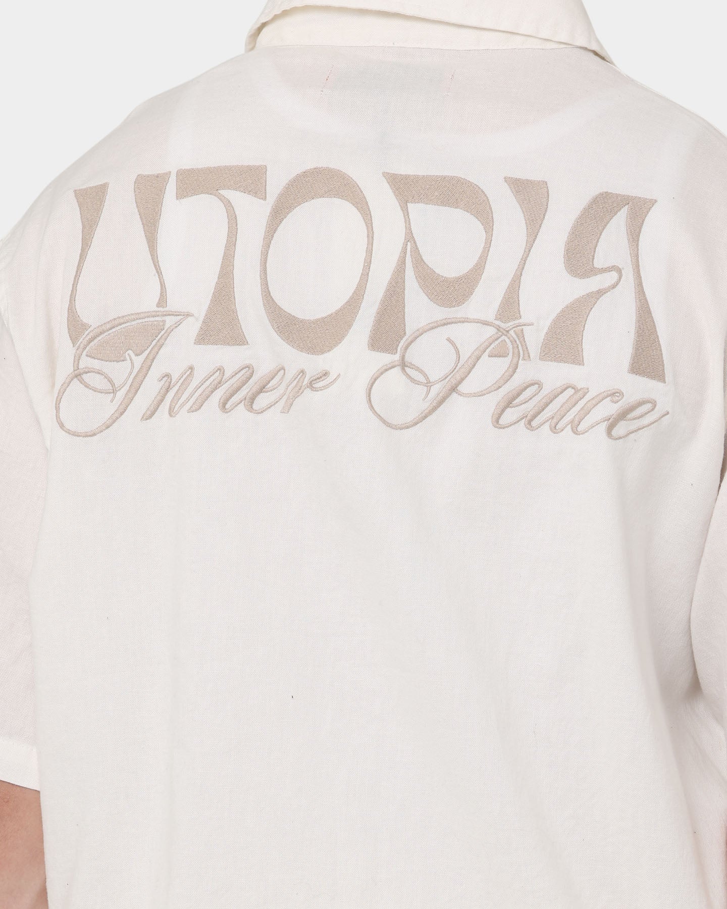 Loiter Utopia Lined Blend Button Up Ecru