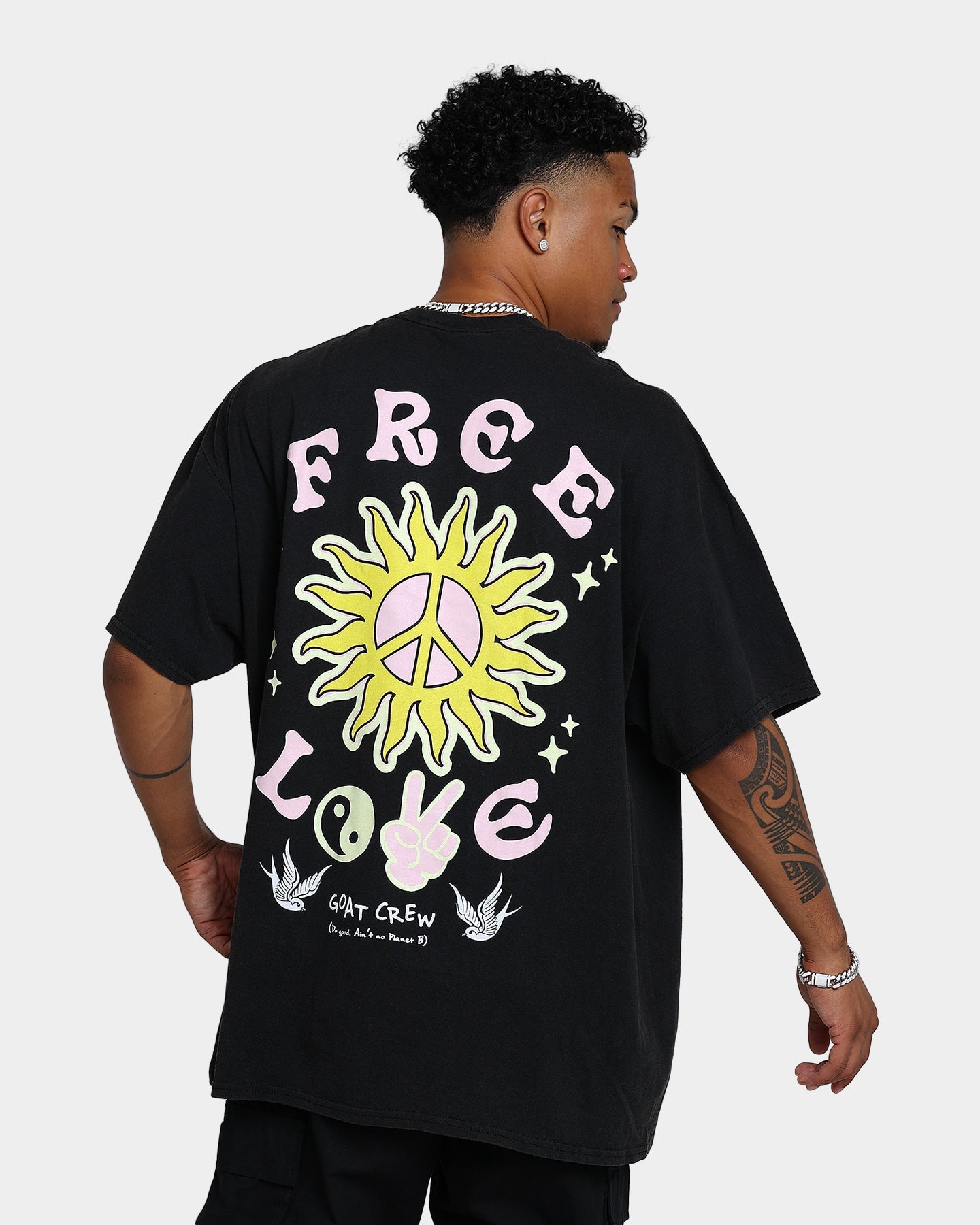 Goat Crew Free Love T-Shirt Off Black