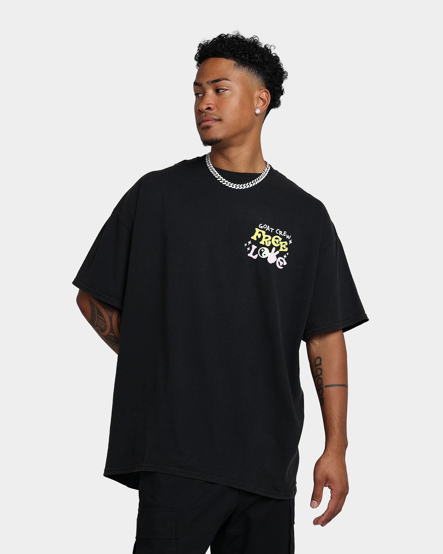 Goat Crew Free Love T-Shirt Off Black